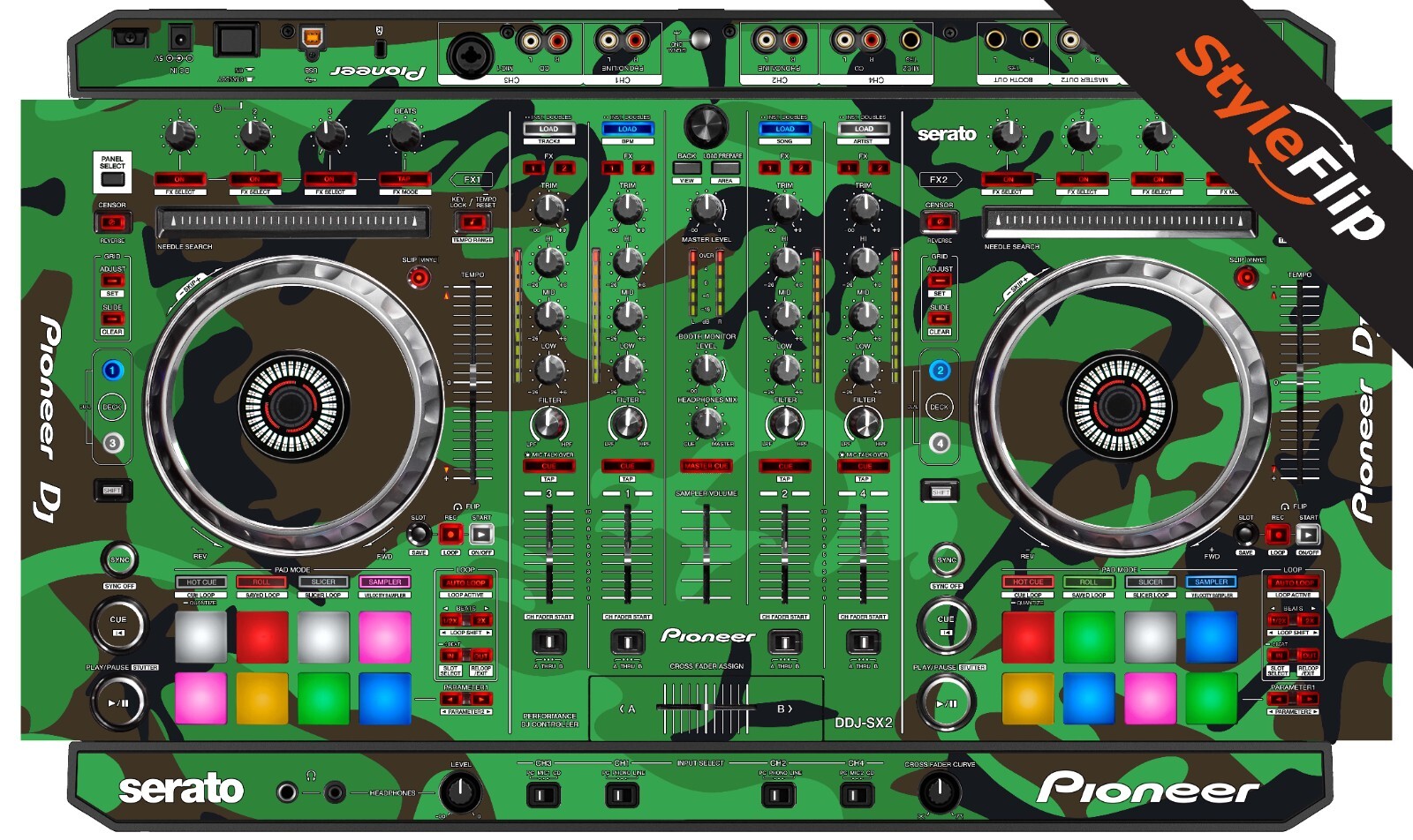 Pioneer DDJ-SX2 Skin | Camo Green | Protective Decal | StyleFlip Skins