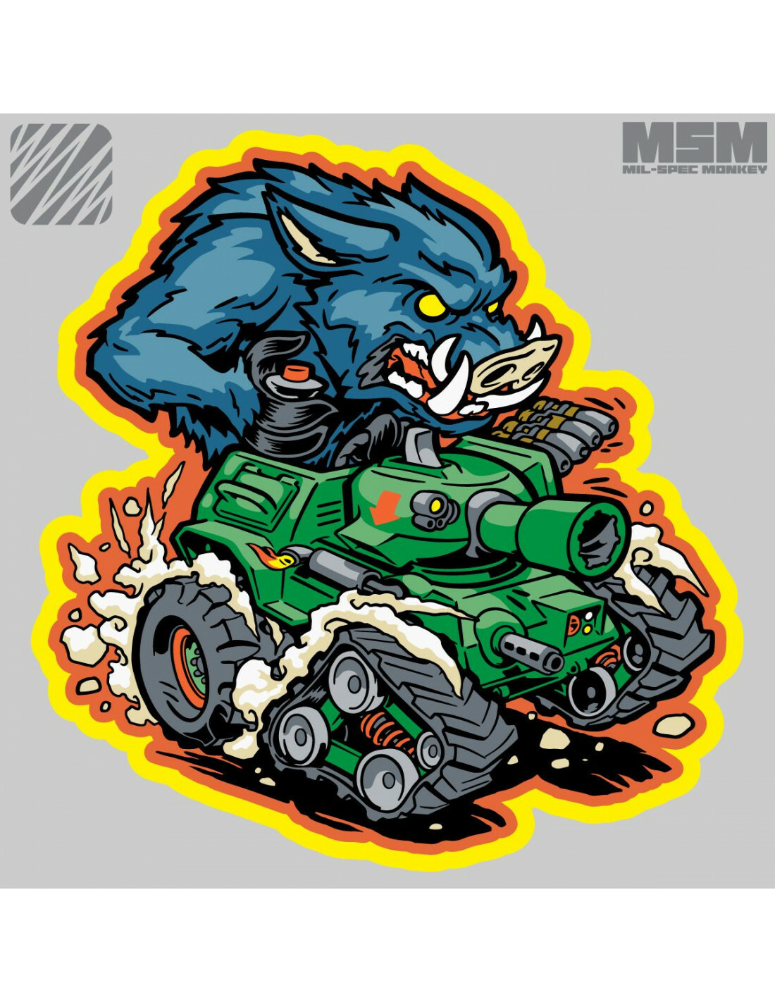 Morale Patch MSM Milspec Monkey - Nylon - War Machine BOAR - Full Color -NEW