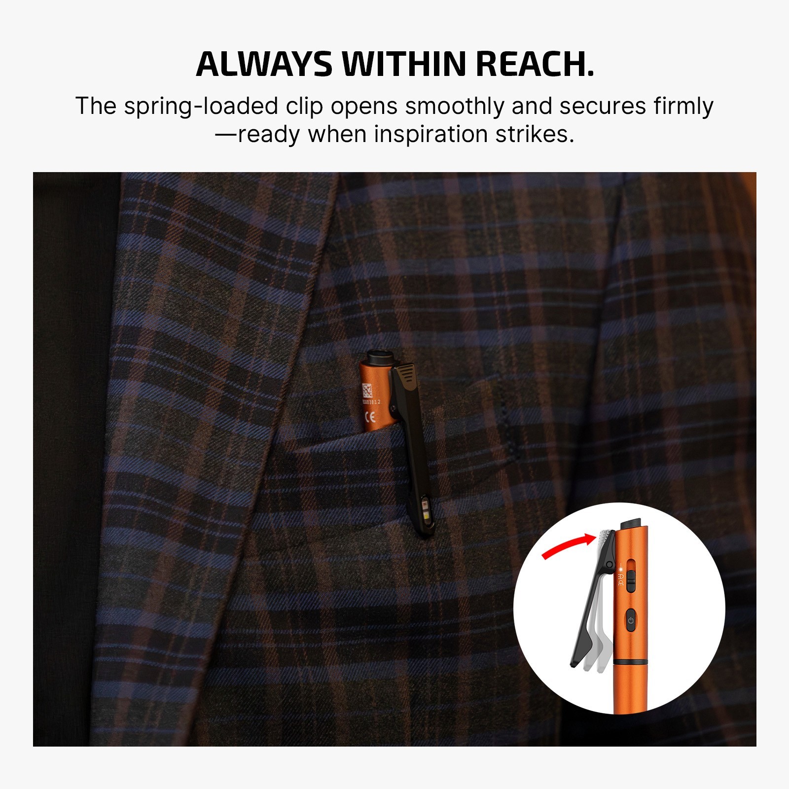 Olight OPen 3 Orange Multifunctional Pen Light, 120L White Light & Green Beam