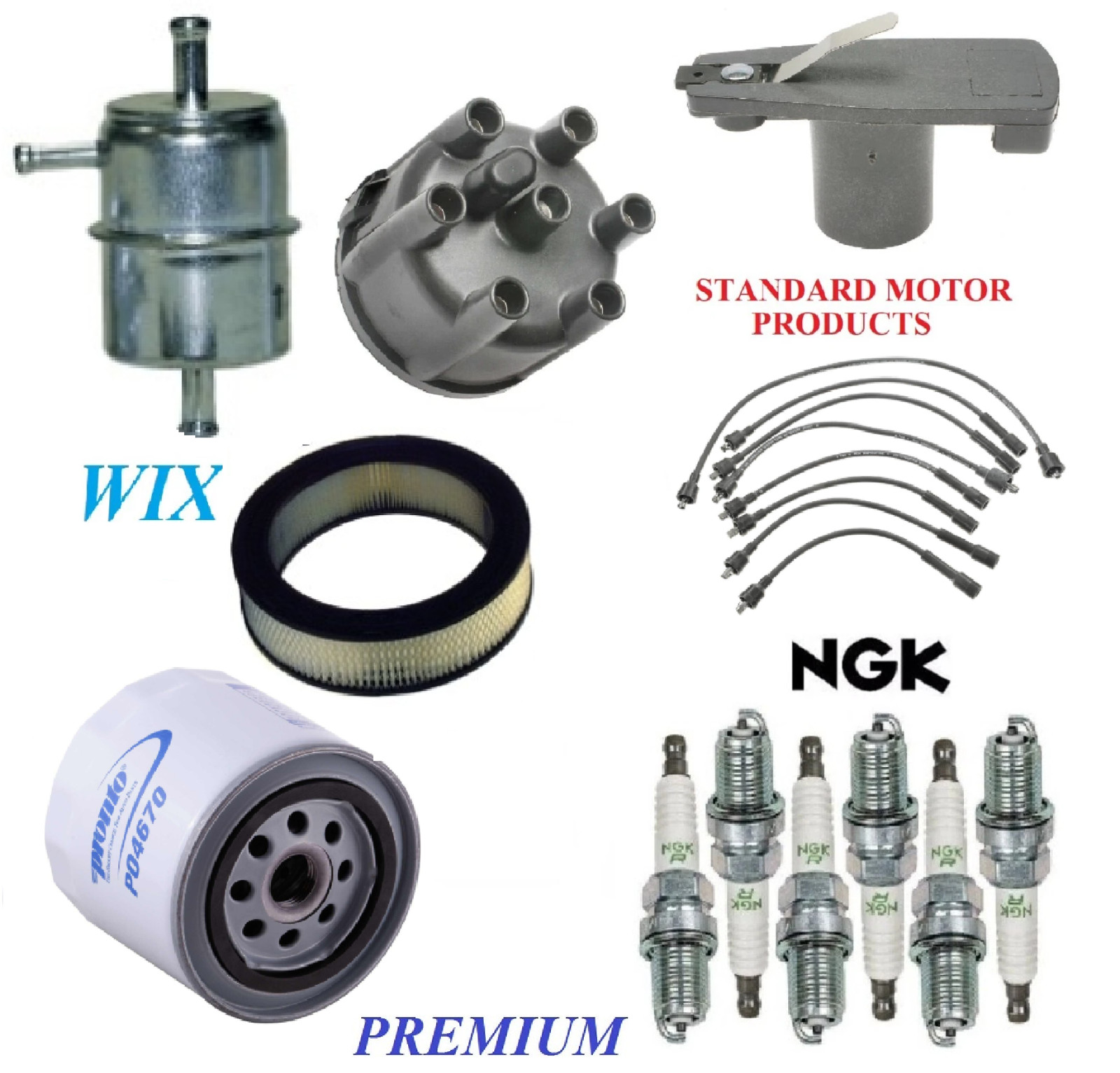 Tune Up Kit Filters Cap Wire Spark Plugs For DODGE DIPLOMAT L6 3.7L 1980