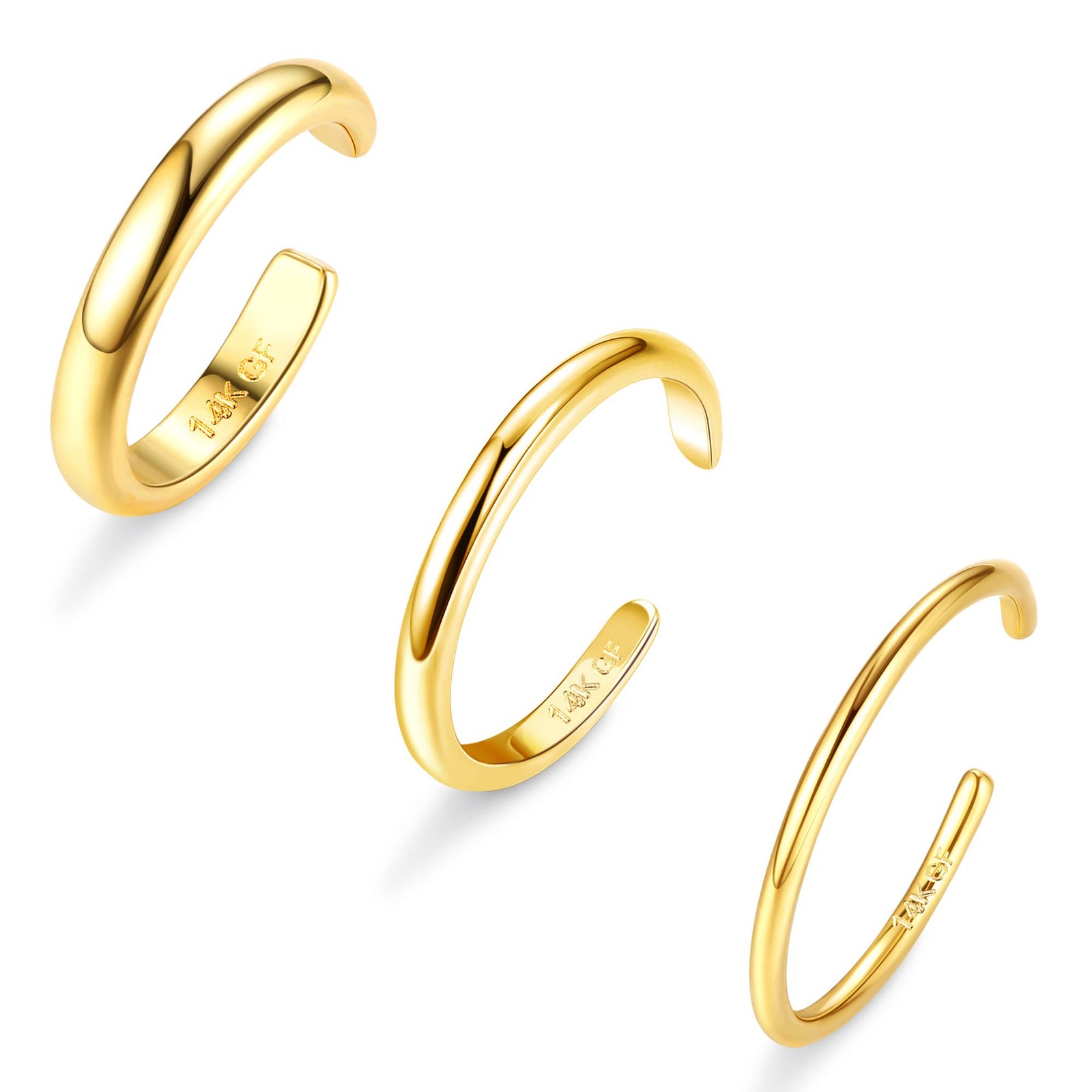 ADRAMATA Toe Rings for Women Gold Trendy 14K Plated Adjustable,