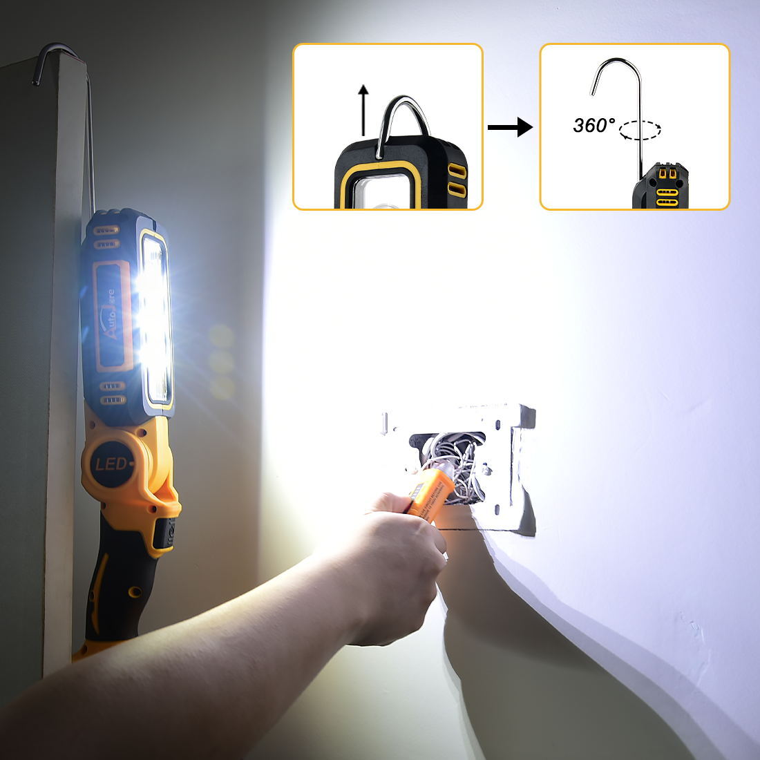 30W 3000LM Cordless LED Flashlight Work Light Powered for DeWalt 20V MAX Battery