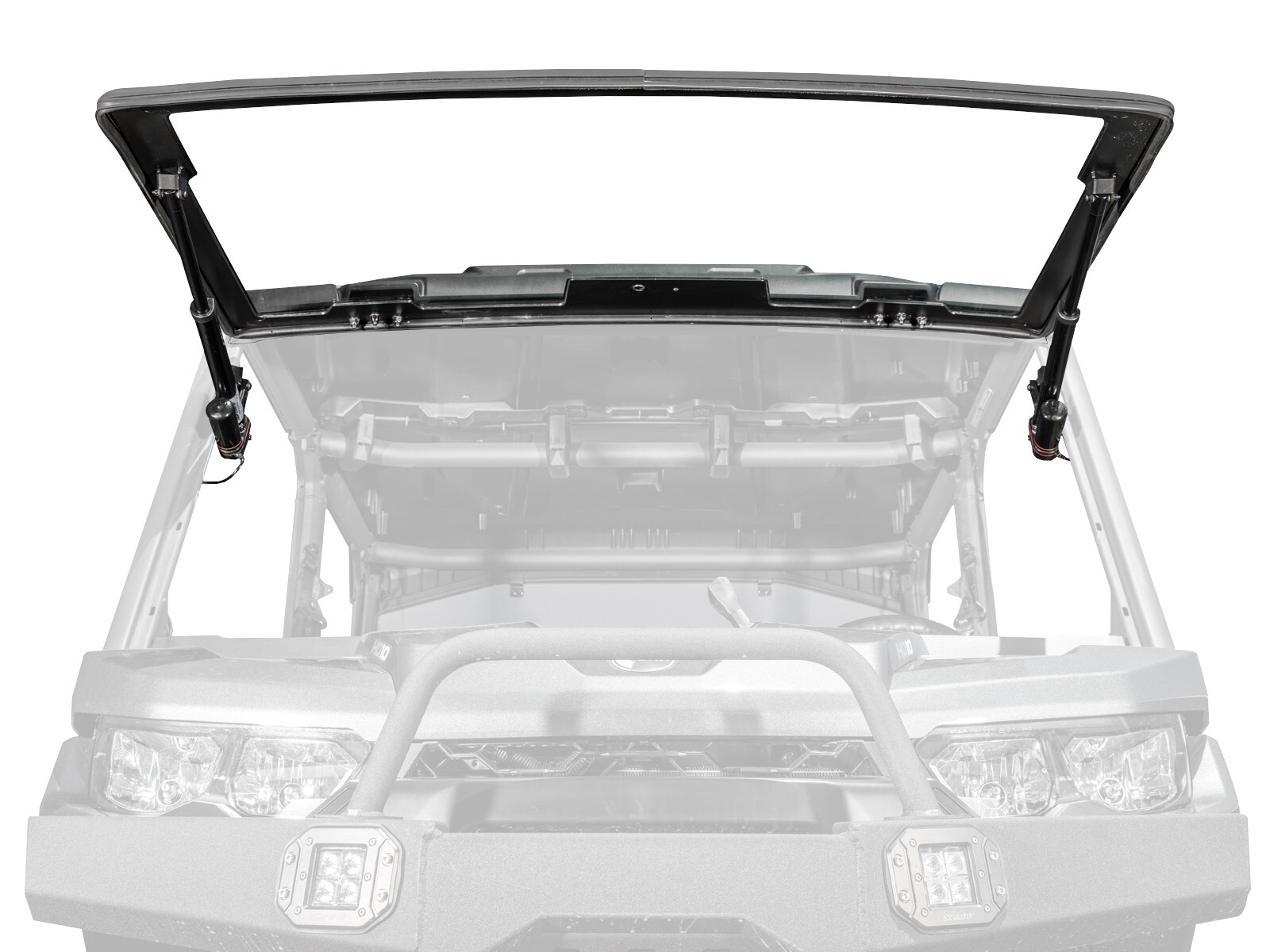 SuperATV Maxdrive Power Flip Glass Windshield for Can-Am Defender/See Fitment