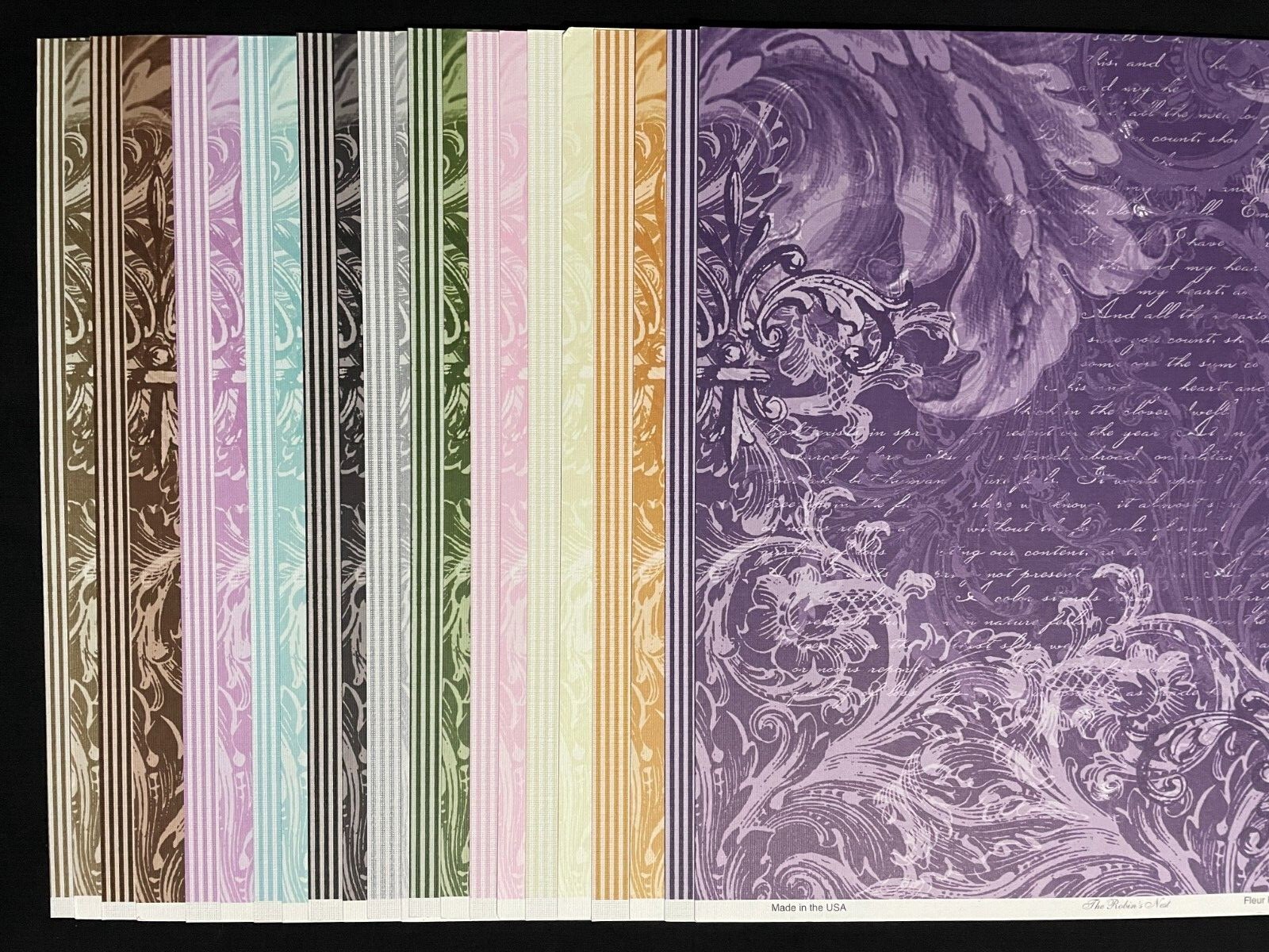 THE ROBIN'S NEST "FLEUR" COLLECTION 12X12 TEXTURED DS HEAVY PAPER