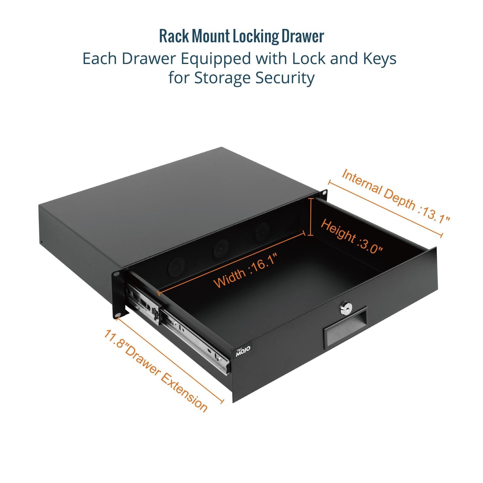 2U Rack Drawer,Rack Mount Drawer for 19in Network Equipment/Server/AV Rack or...