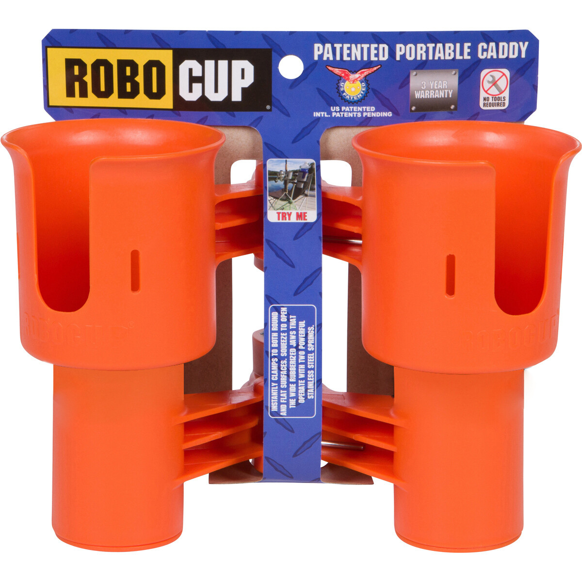 * 2 PACK DEAL * ROBOCUP CLAMP ON DRINK CUP HOLDER CADDY * FREE SHIPPING TO USA *
