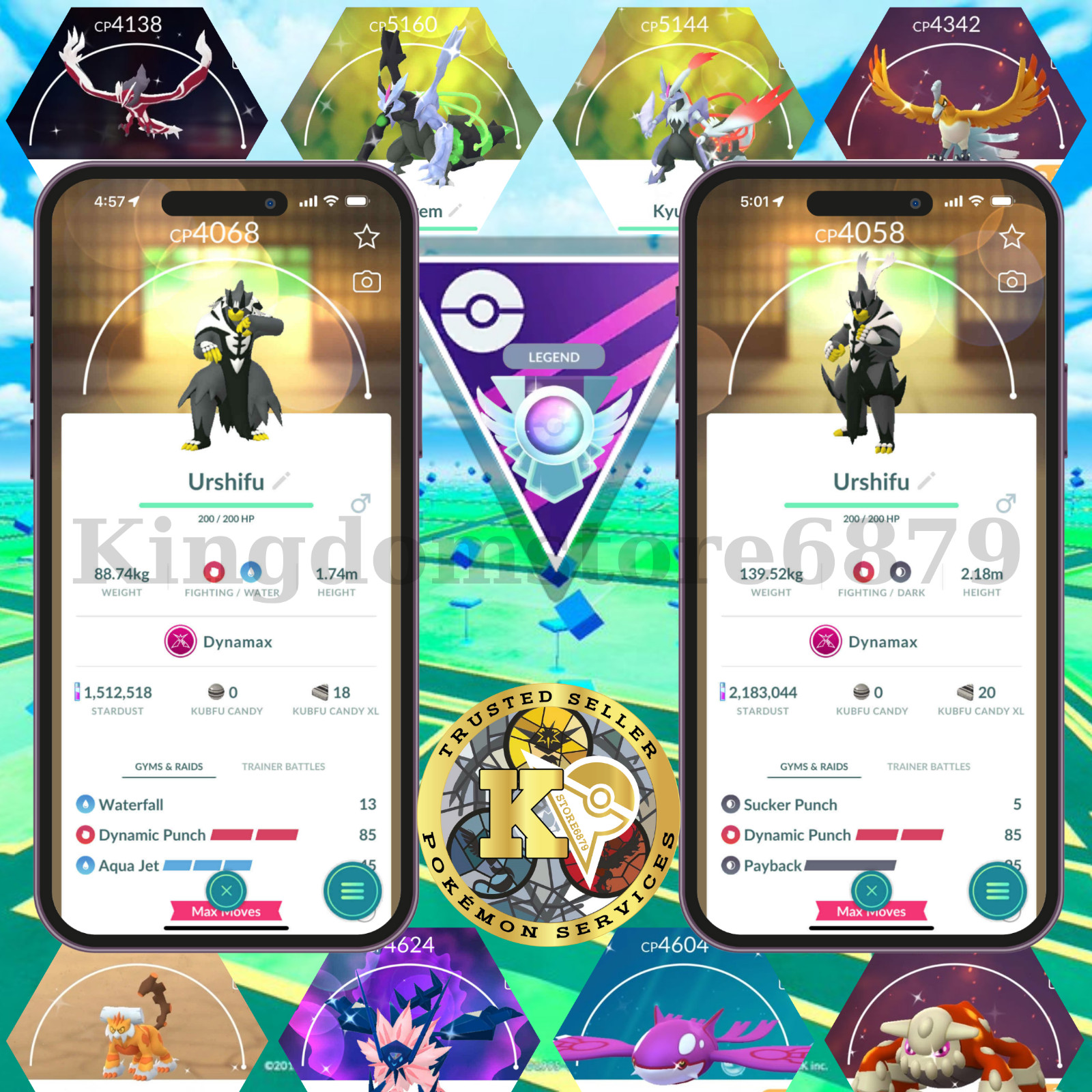 P.T.CentraI GO — Dynamax Urshifu — Level 50 +3 Movesets — PvP Master —Digital♻️