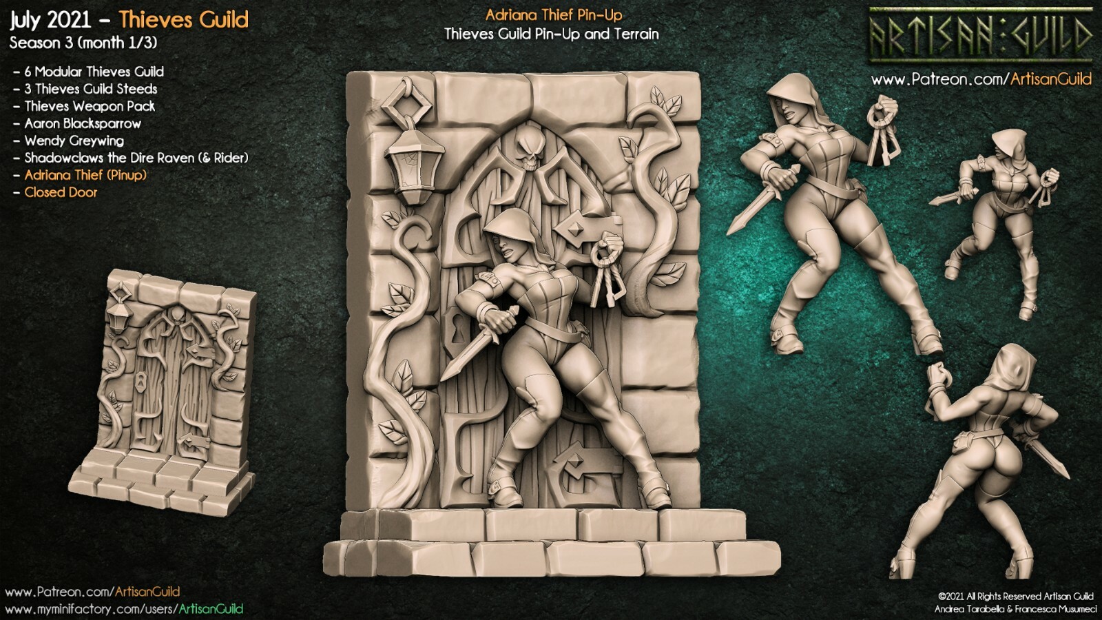 Adriana Thief Pinup - Artisan Guild - DnD Tabletop Games - Resin Miniature