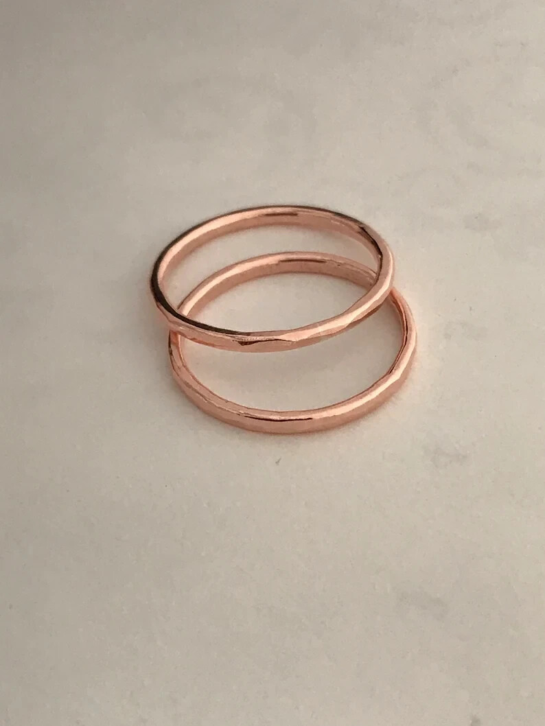 Solid Copper ring Minimalist Stackable ring 1.3mm thick