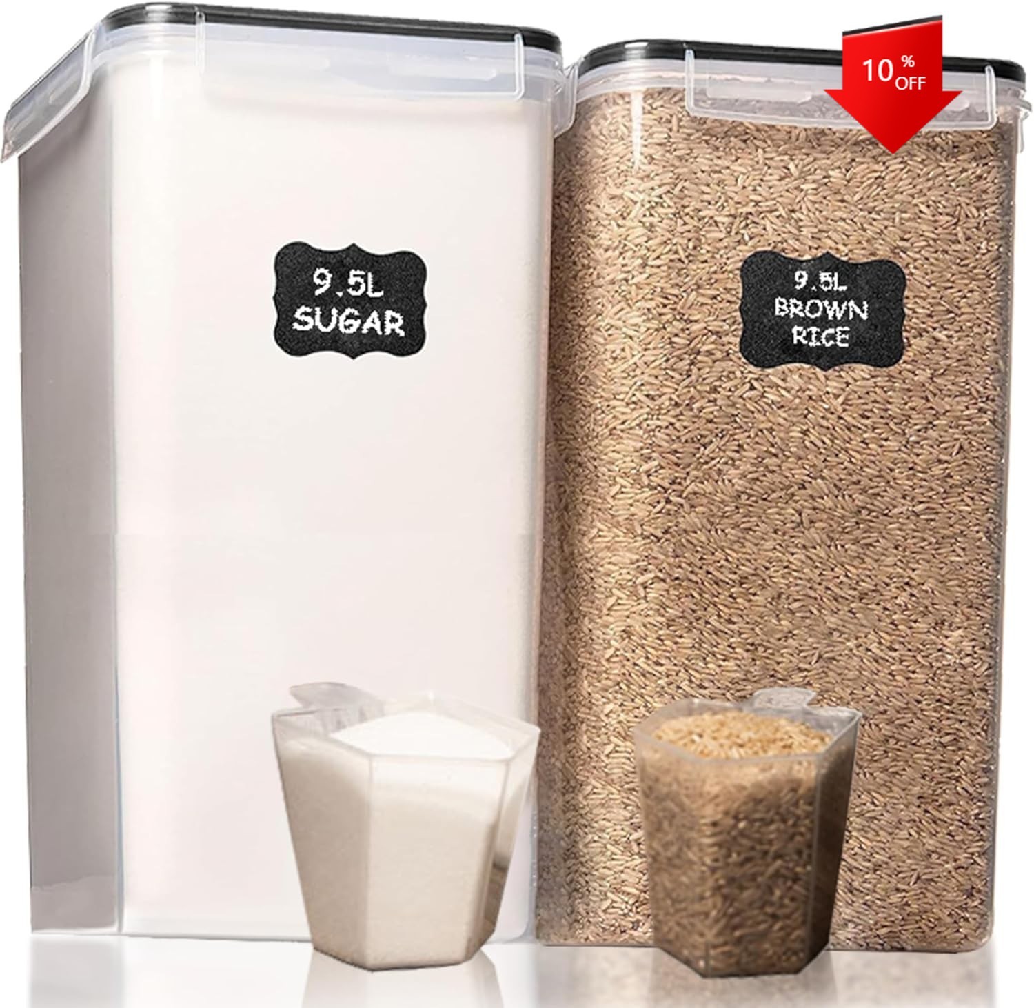 2-Piece Set, Extra-Large Capacity Food Storage Containers with Airtight Lids