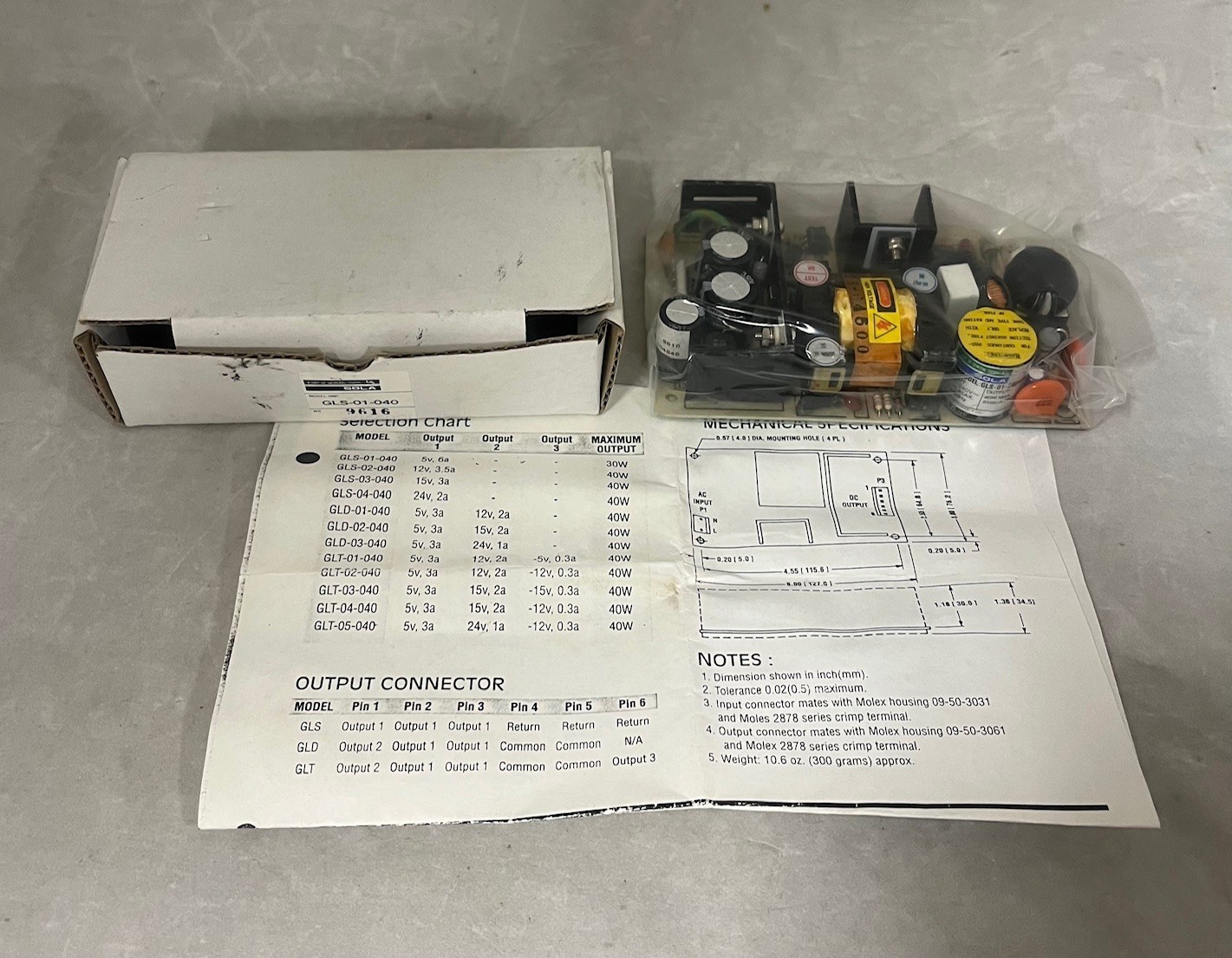 Sola GLS-01-040 Power Supply 5-VDC, 8-Amp - NEW