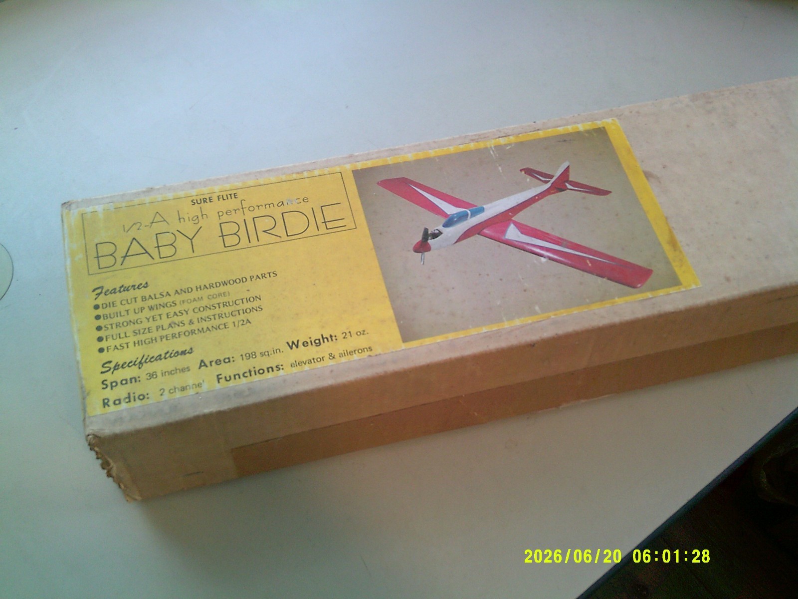 Sure Fire Balsa Baby Birdie Airplane Kit Incomplete