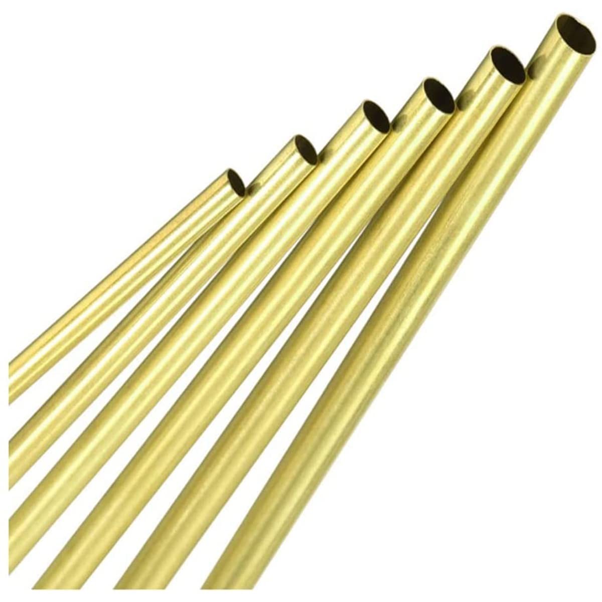 Brass Round Tube H65 Copper Tubes Pipe 200mm Length 25mm OD 2.5mm Wall Thickn...