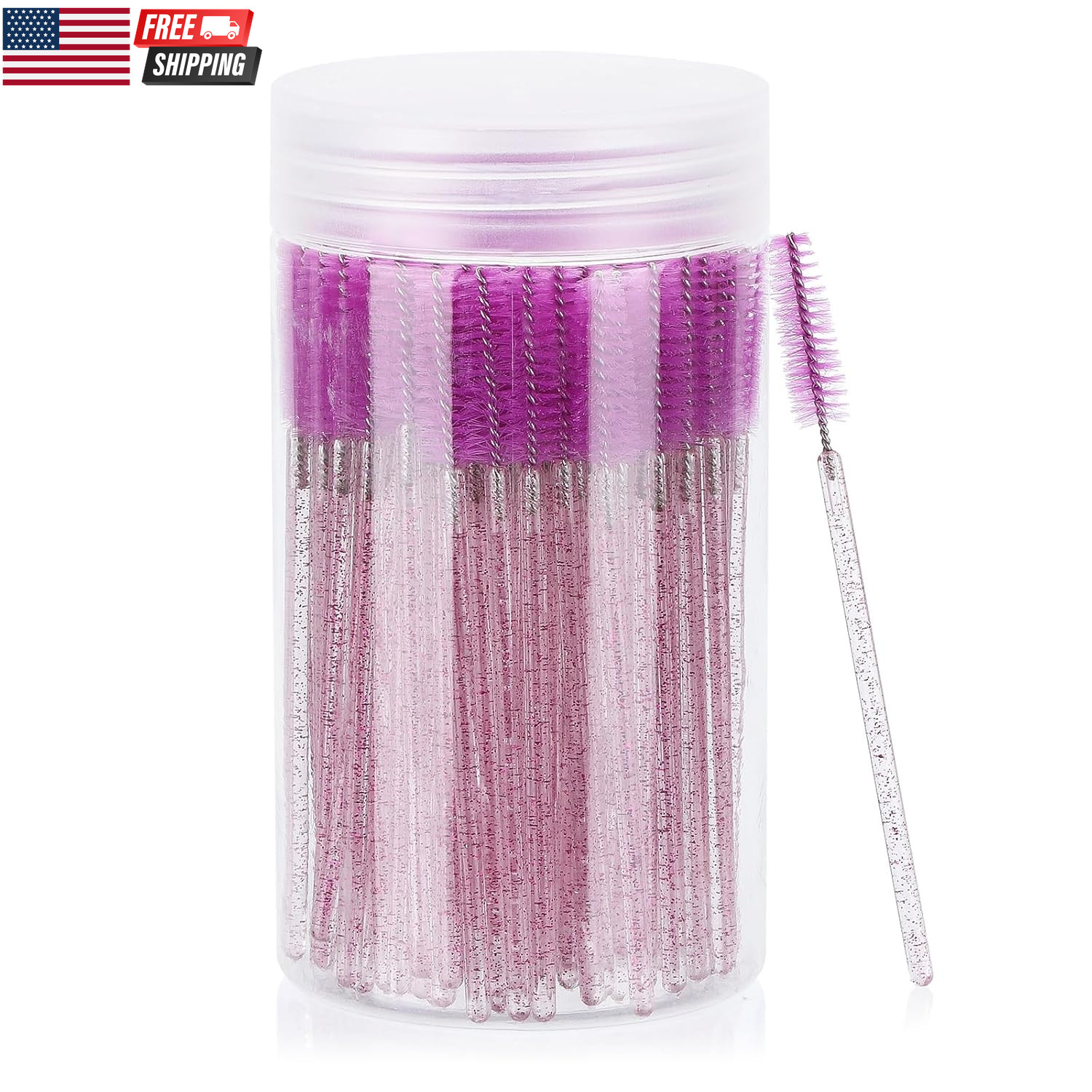 100 Pcs Disposable Mascara Wands, Crystal Eyebrow Spoolies Brush for Eyelash Ext