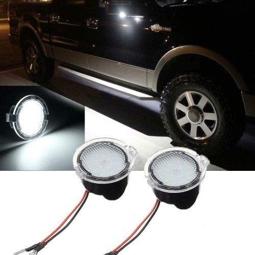 2PC Full LED Side Under-Mirror Puddle Light Lamp Assembly Replace Color: White