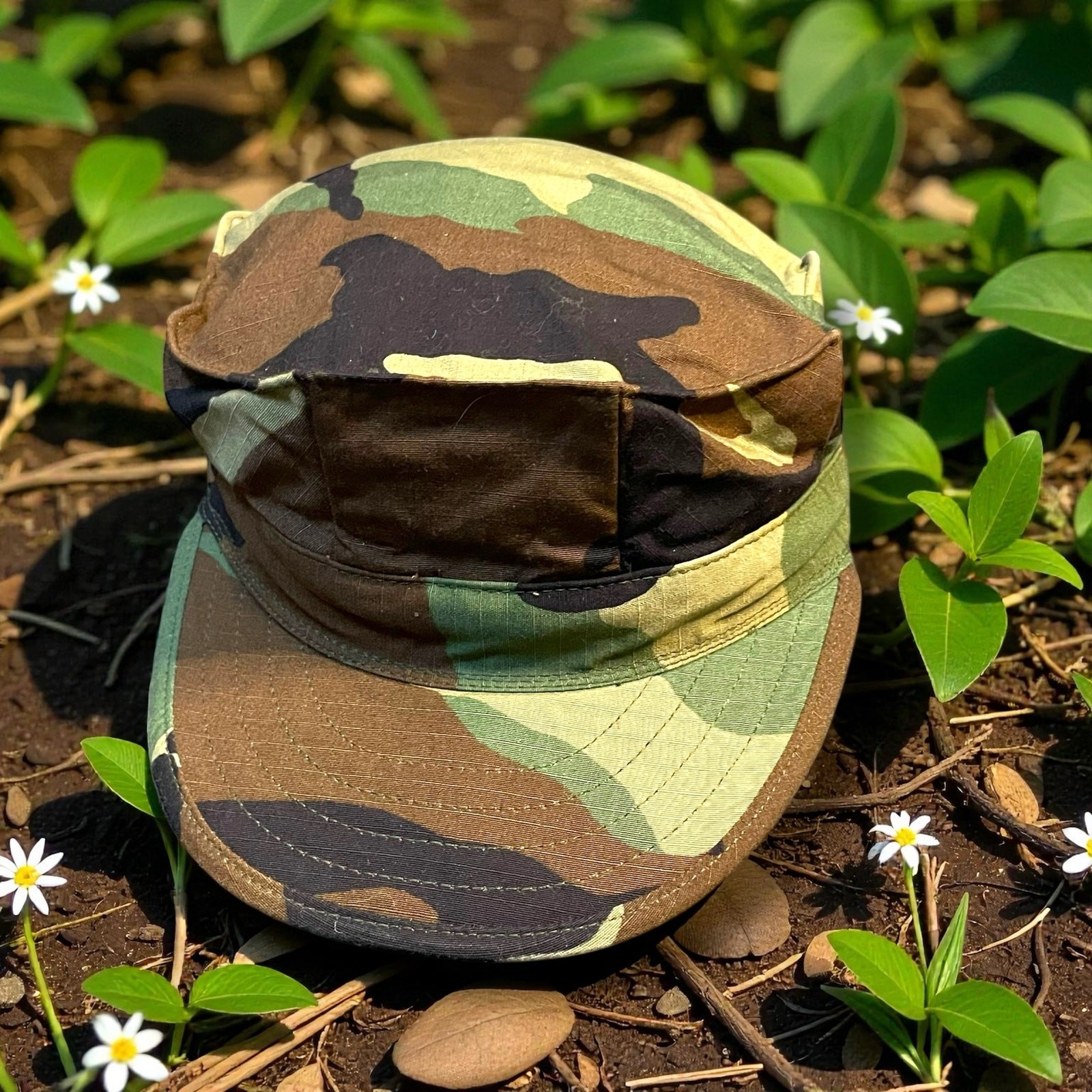 USMC Woodland Camo 8-Point Utility Cover Cap Sekri Industries Medium USGI Hat