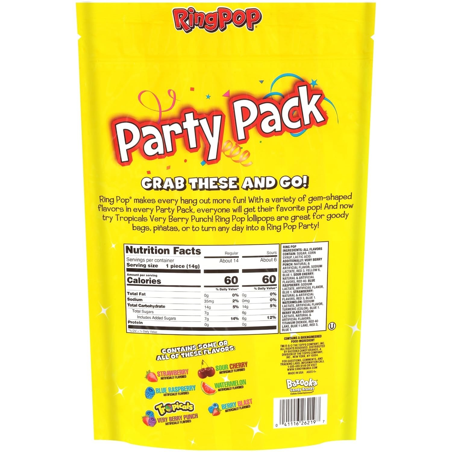 Colorful 20 Count Lollipop Party Pack