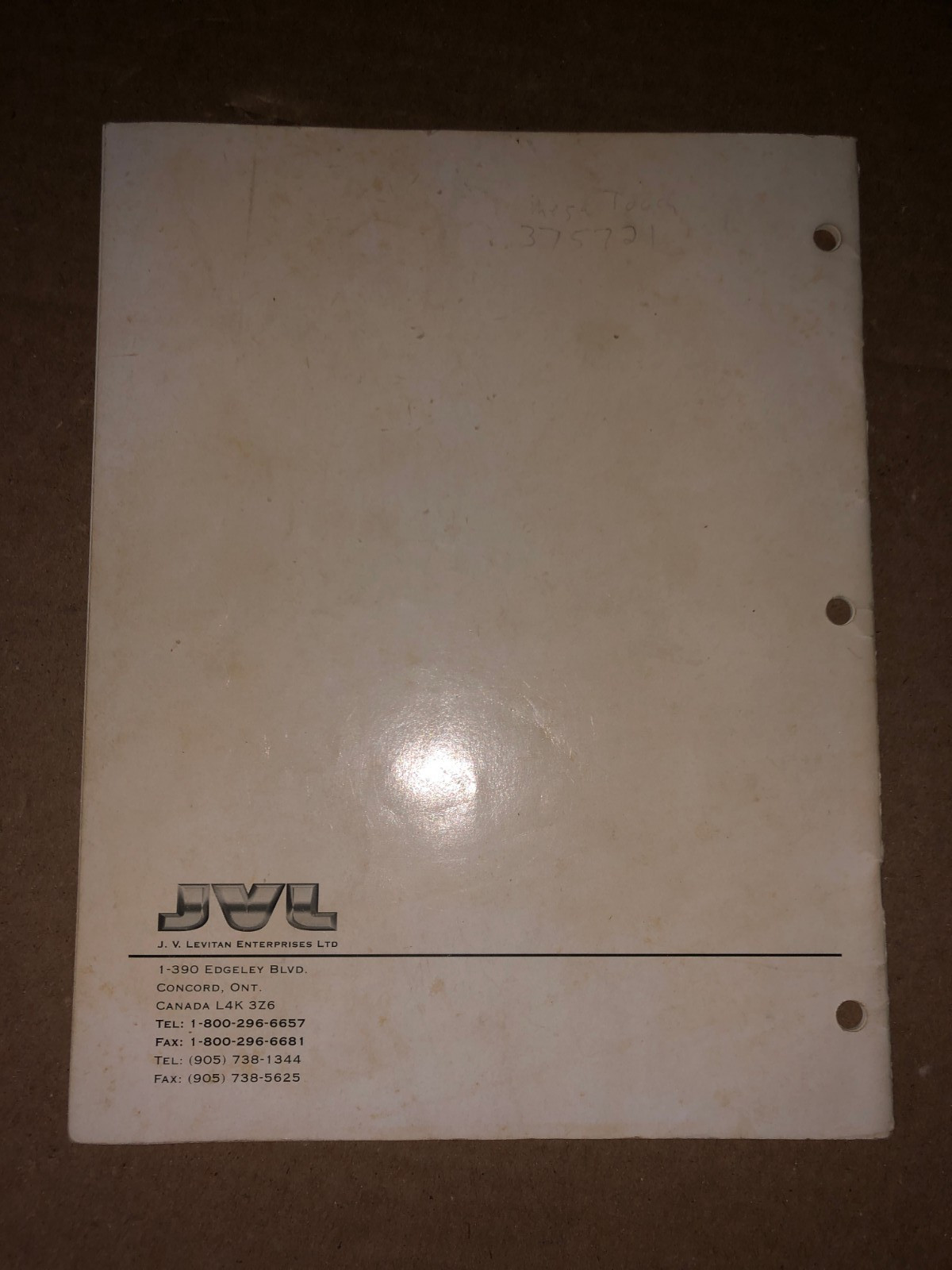 JVL CONCORDE 1 TOUCH SCREEN ARCADE MANUAL ORIGINAL #