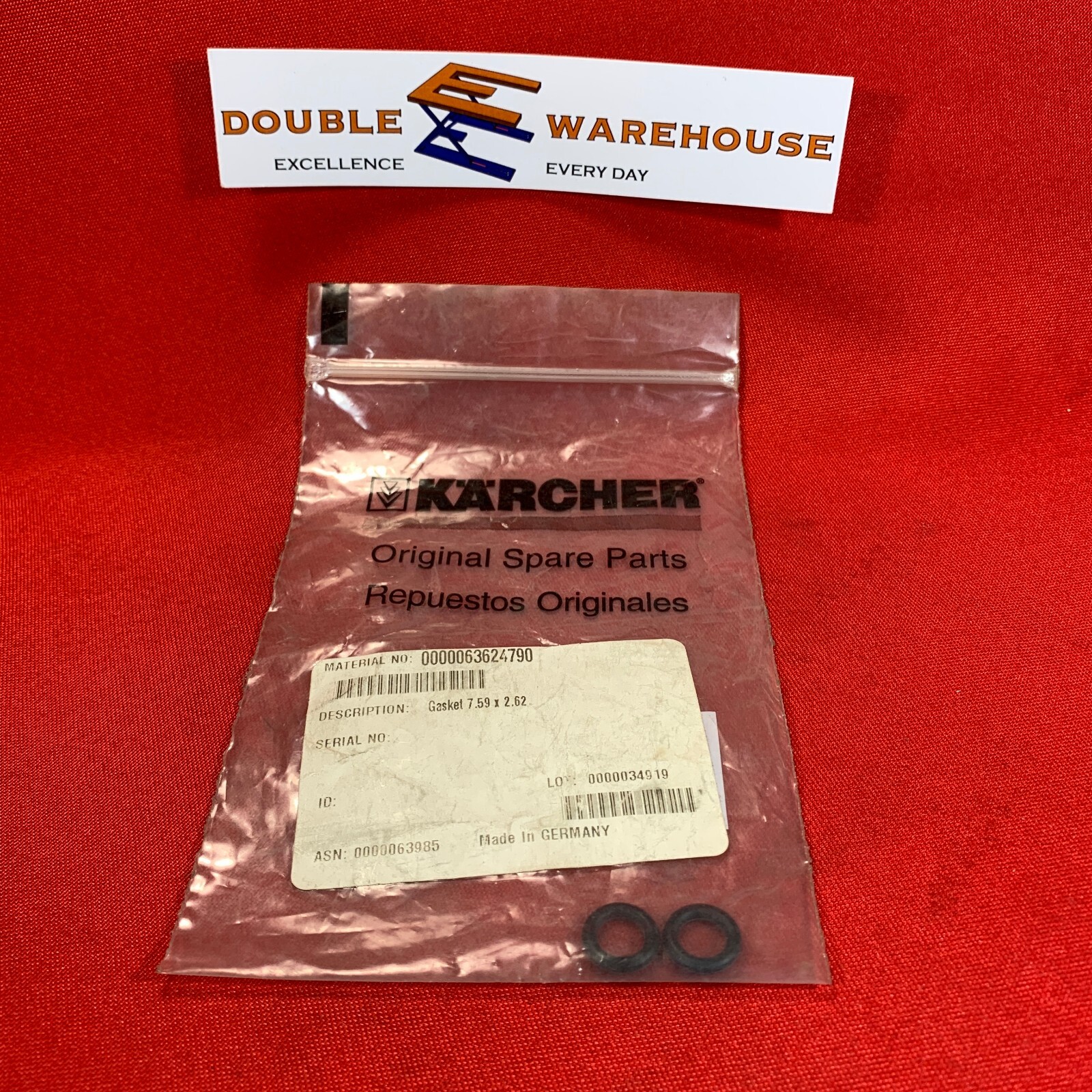 NOS OEM Karcher 6362-4790 O-Ring Seal Gasket 7.59 x 2.62 SET OF TWO (2)