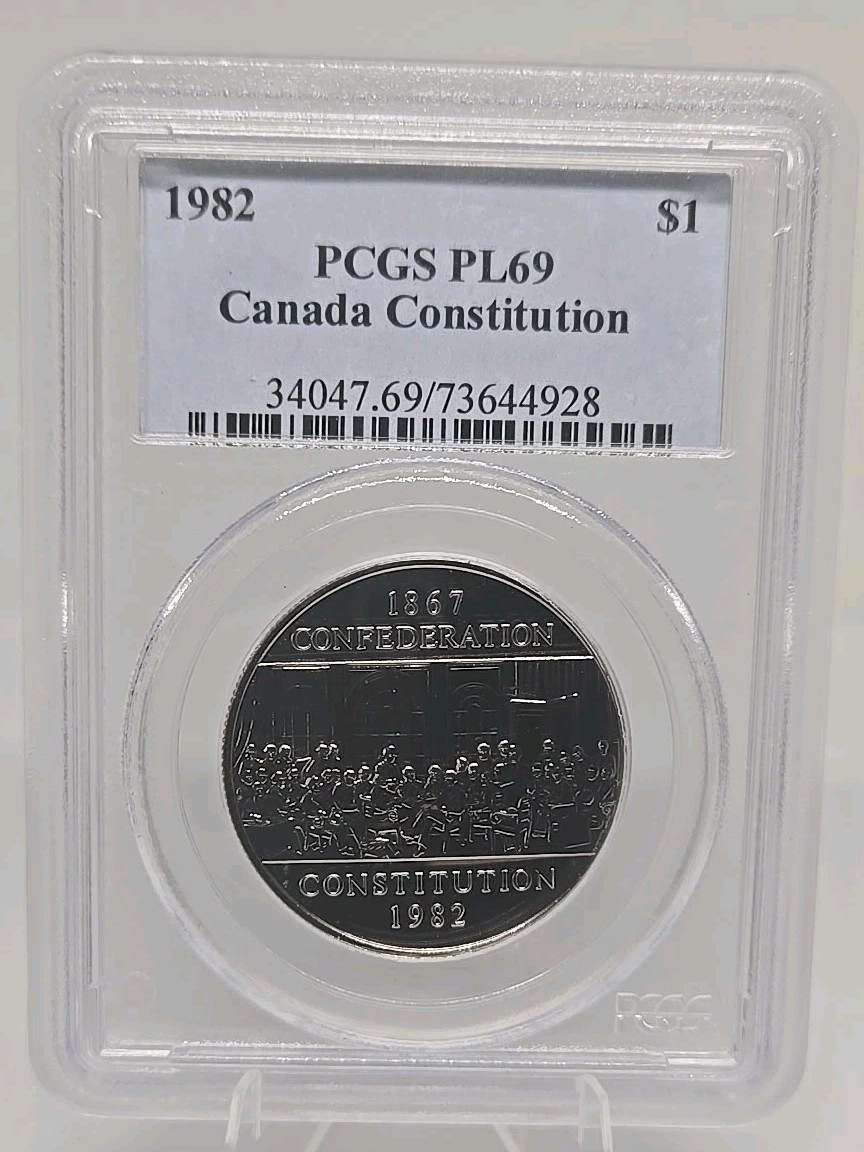 Canada 1982 Dollar Constitution Coin PCGS MS65 Looks PROOF-LIKE