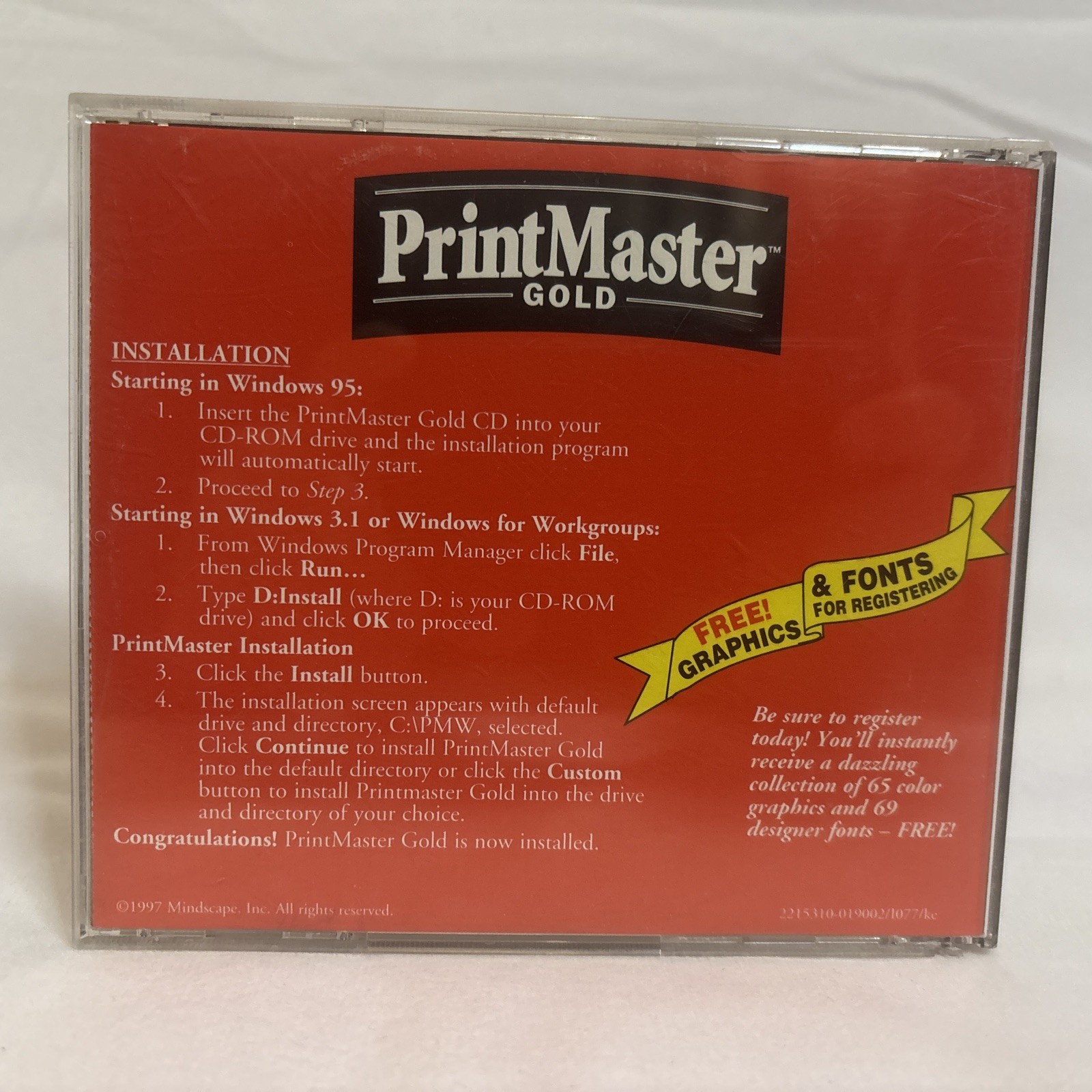 PrintMaster Gold Bonus Pack Version 4.0 1997