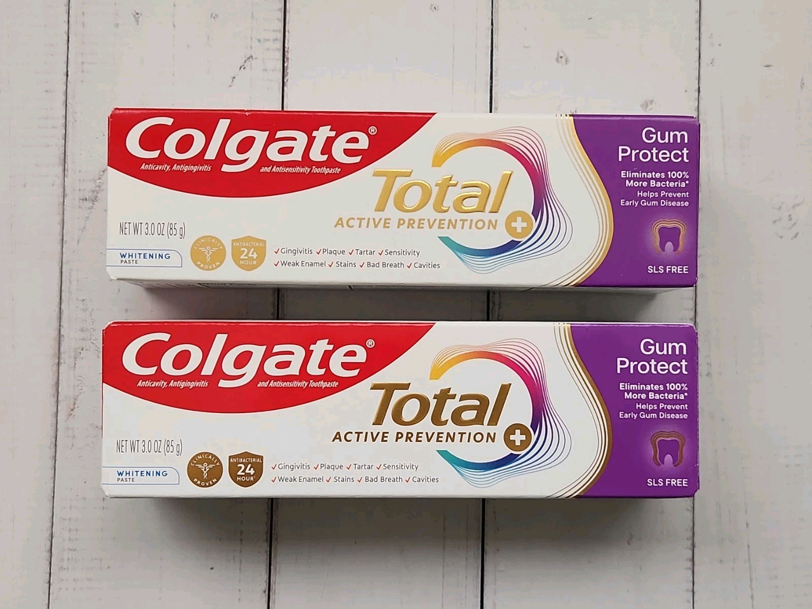 (Pack of 2) Colgate Total Active Prevention Whitening Toothpaste, 3.0 fl oz
