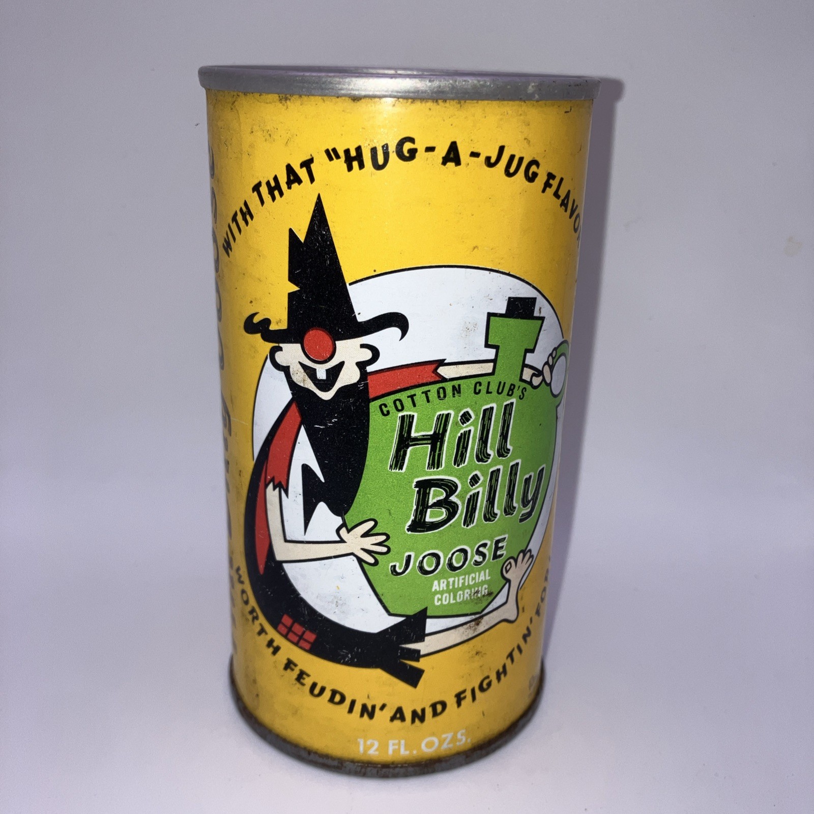 VTG 1970s Cotton Club Hill Billy Joose Soda Pop Can 12oz Steel Cleveland OH