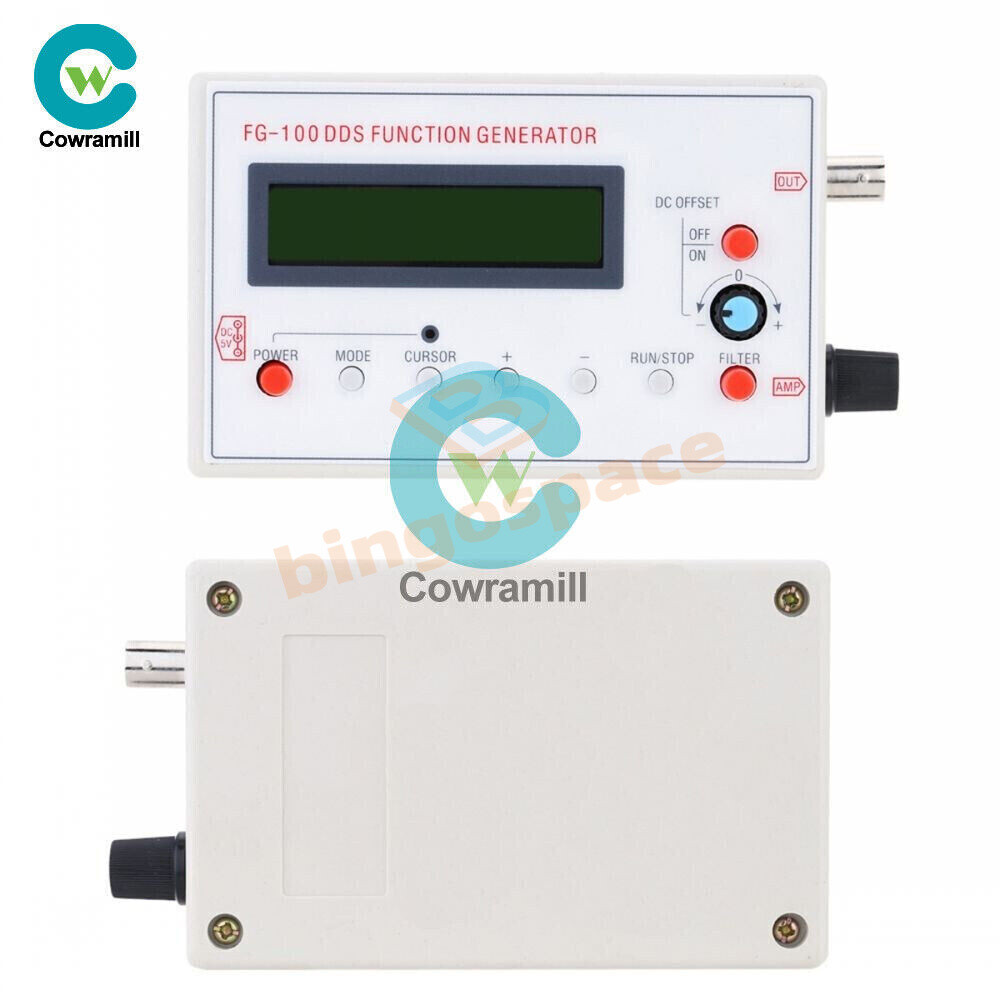 DDS Function Signal Generator Module 1HZ-500KHz Sine +Square Wave + Case FG-100b