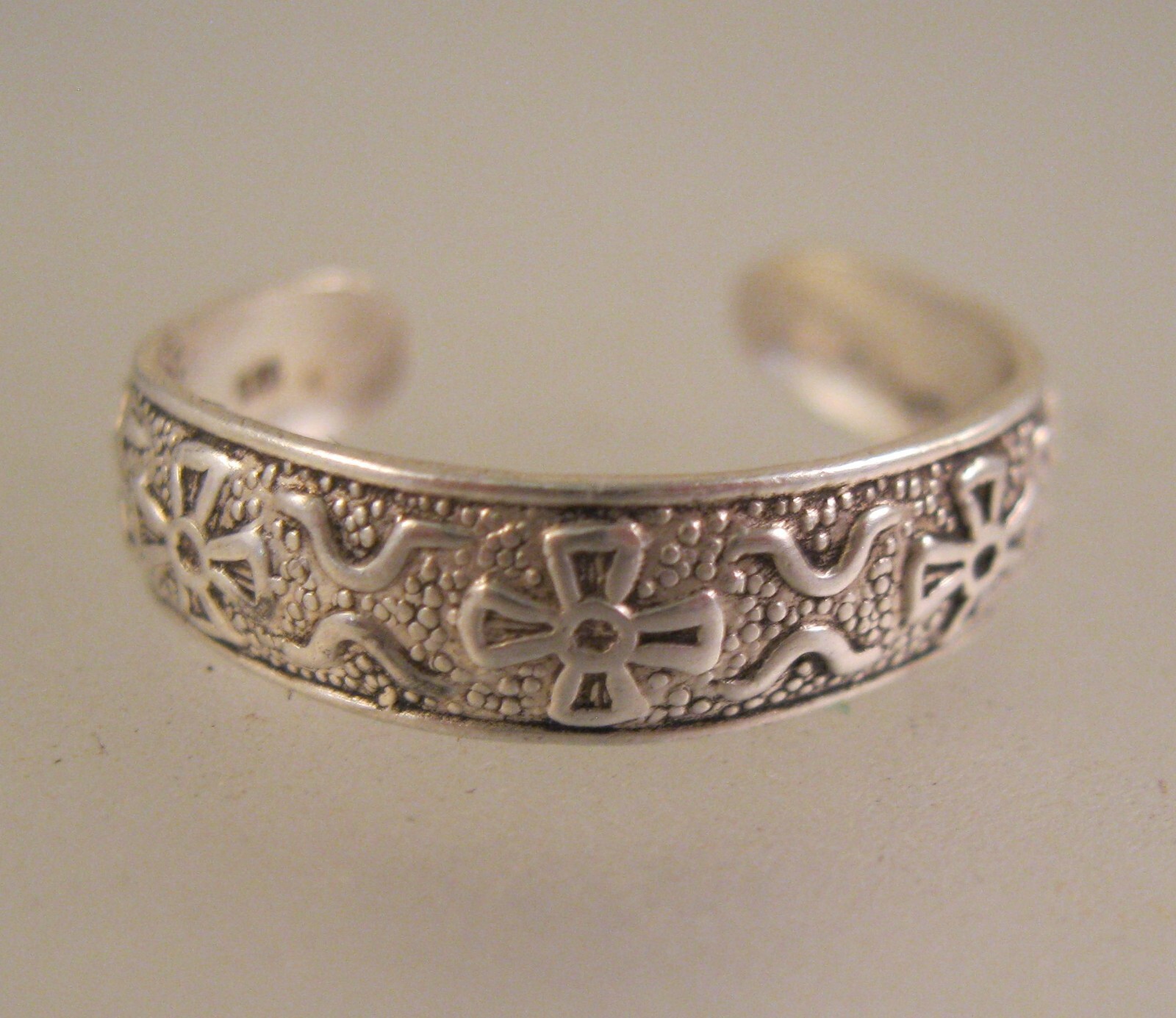 Vintage Iron Cross Solid Sterling Silver Open Ring Toe Ring Fine Jewelry