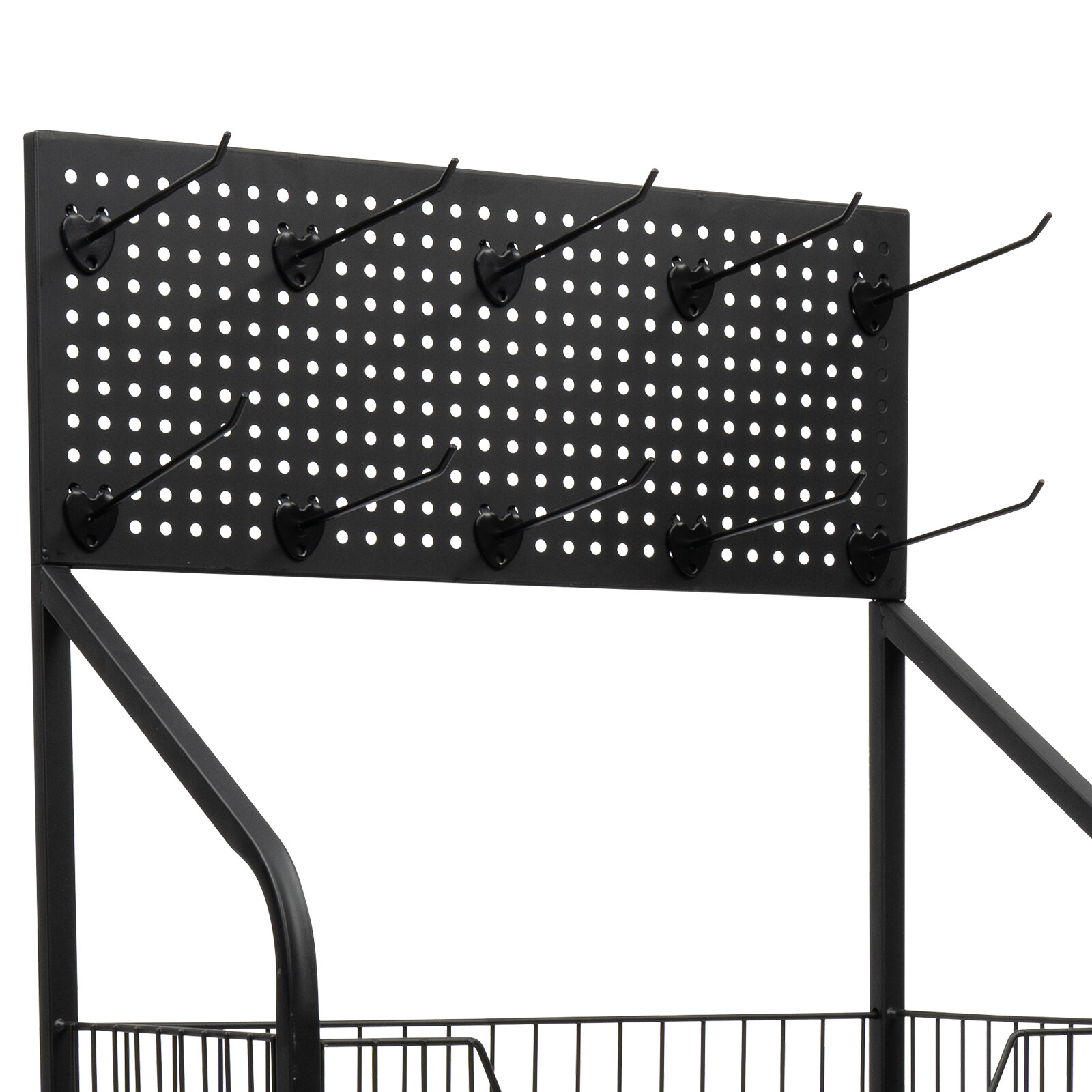 4 Tier Retail Display Rack Snack Candy Display Organizer Stand With 10 Hooks