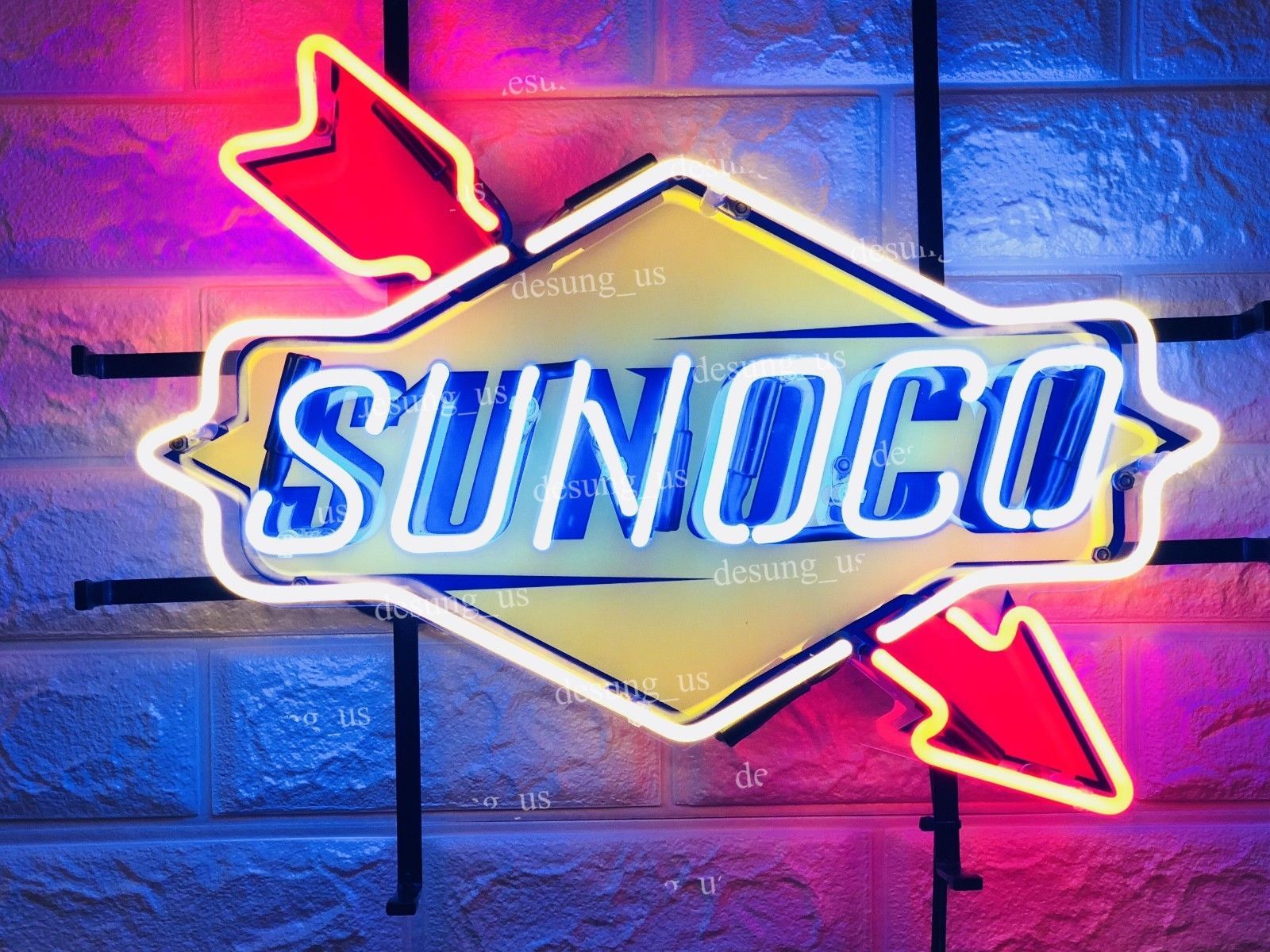 Sunoco Gas Gasoline Motor Oil Car 20"x16" Neon Sign Light Lamp HD Vivid Printing