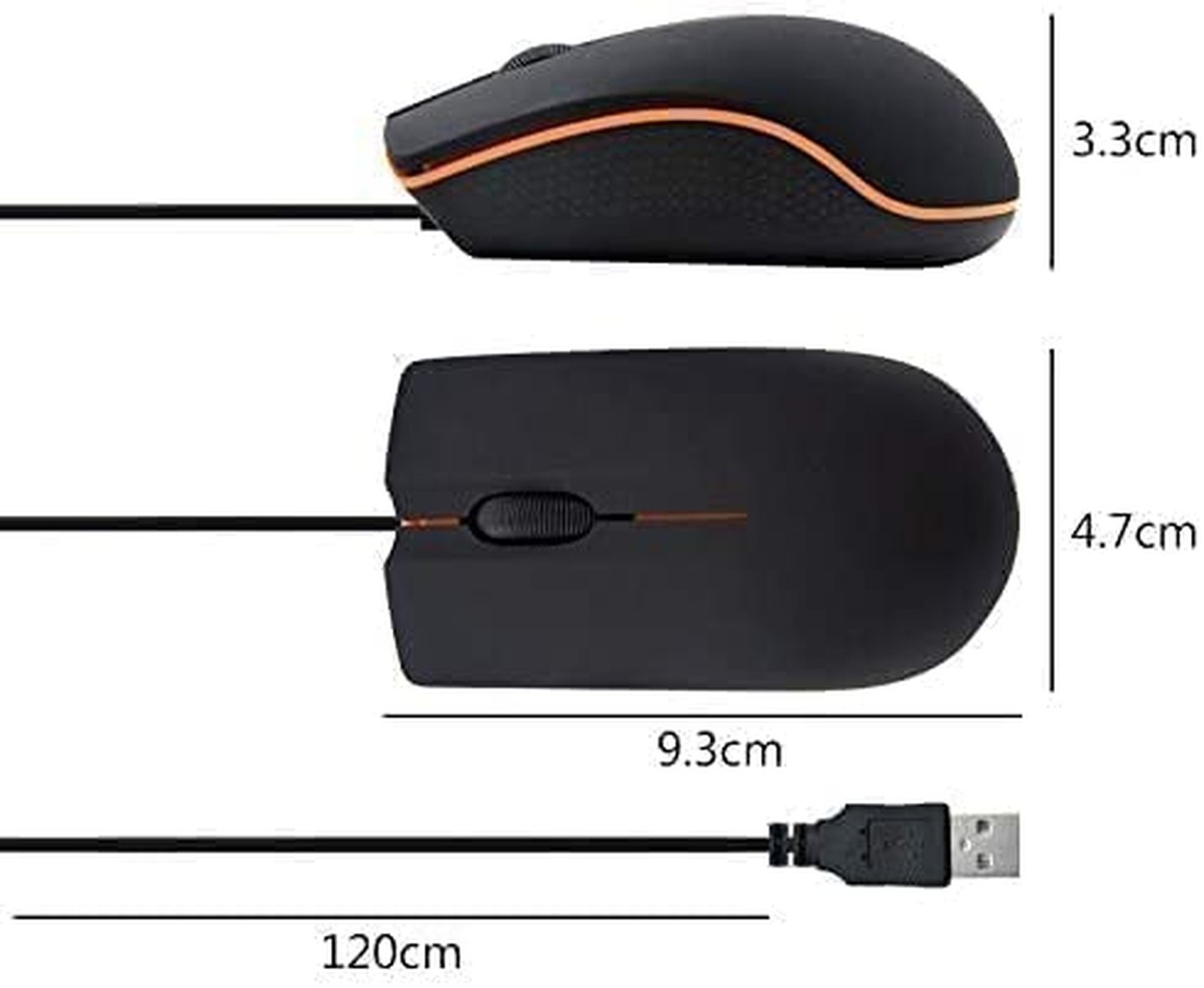 Guiheng Wired mini Mouse, USB Wired Computer Mice for Right or Left Hand, Erg...