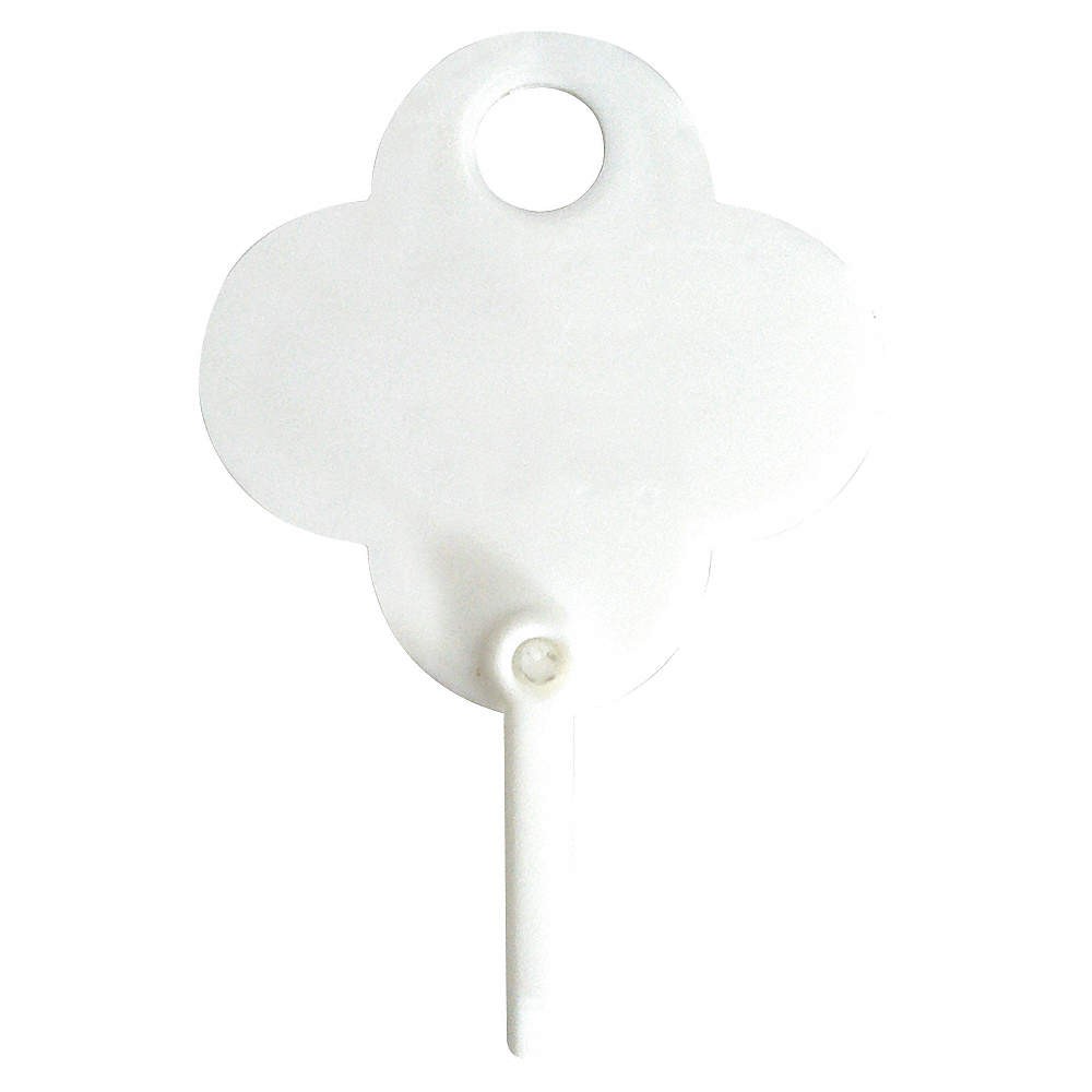 GRAINGER APPROVED 33J873 Key Tag,Shamrock,White,PK100 33J873