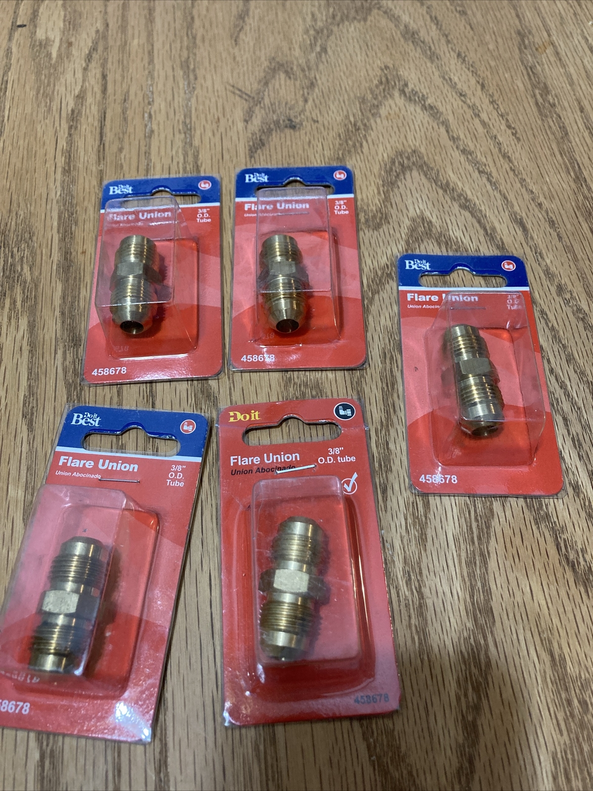 Lot of 5 ~ Do it 3/8” Brass Low Lead Flare Union 458678