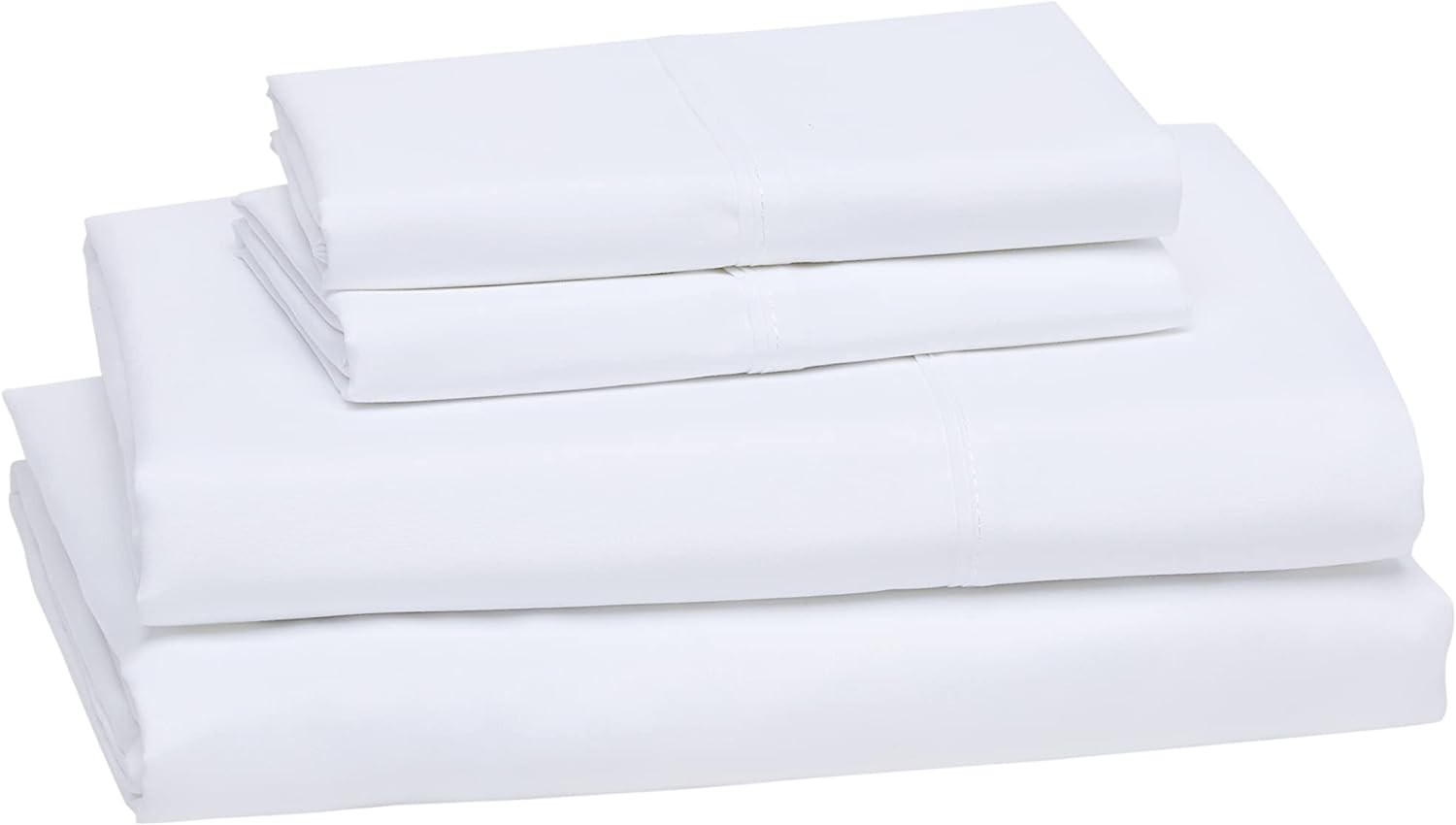 Amazon Basics Full 4-Piece Microfiber Sheet Set 14" Deep Pockets Bright White