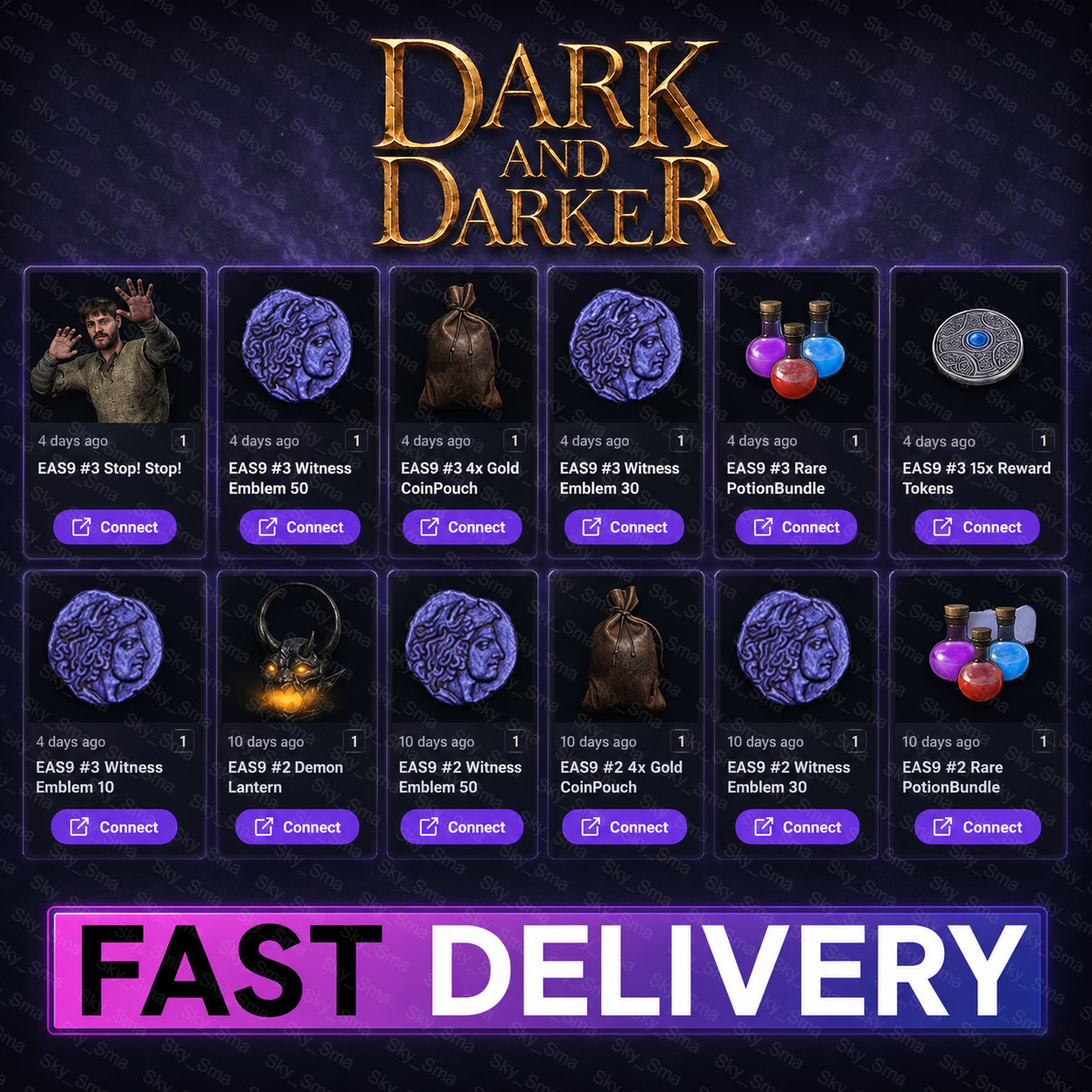 Dark and Darker Twitch Drops Bundle - EAS9 Rewards - 20 Items