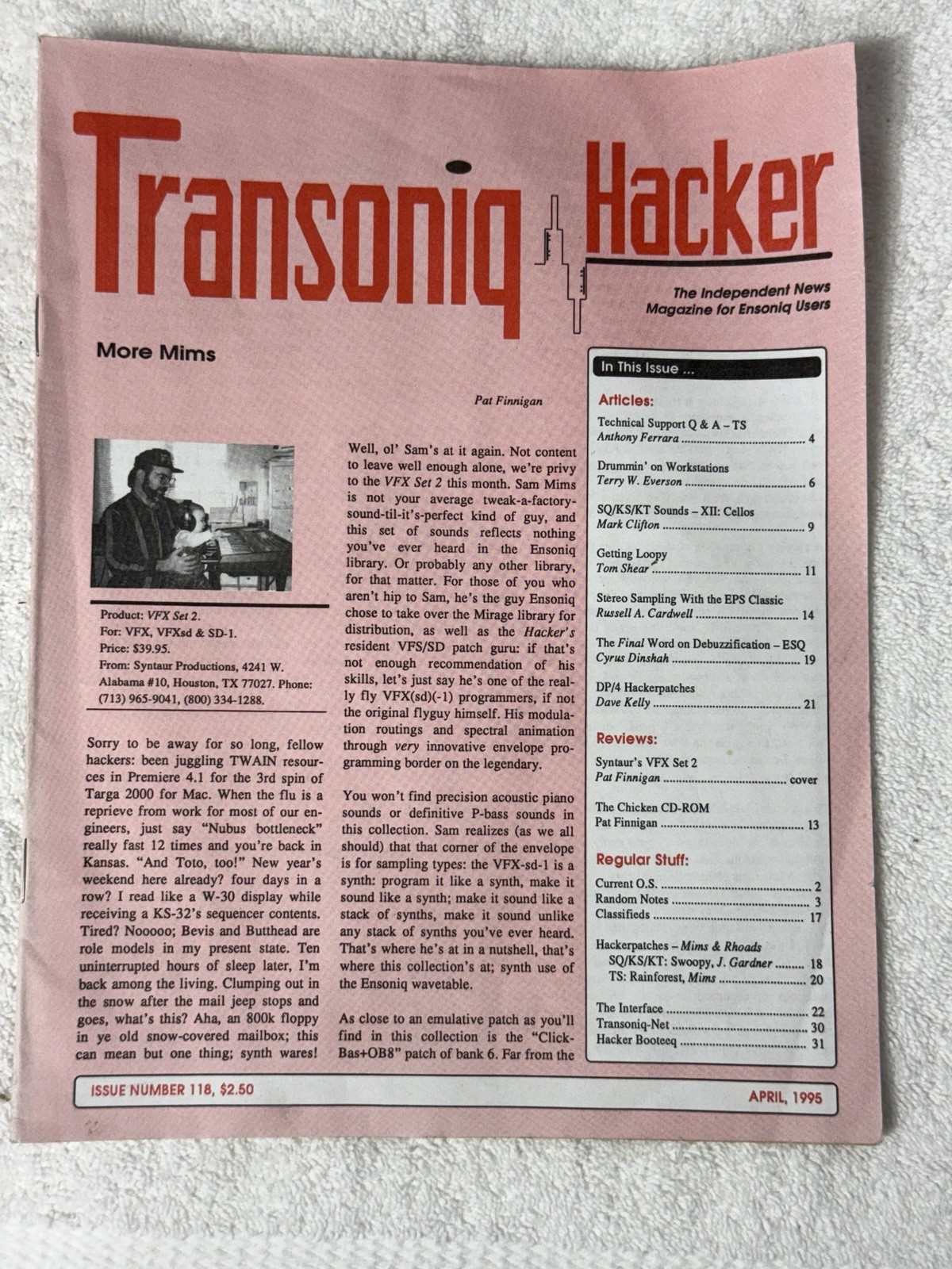 Ensoniq Mirage TRANSONIQ HACKER MAGAZINE ISSUE #118 April 1995