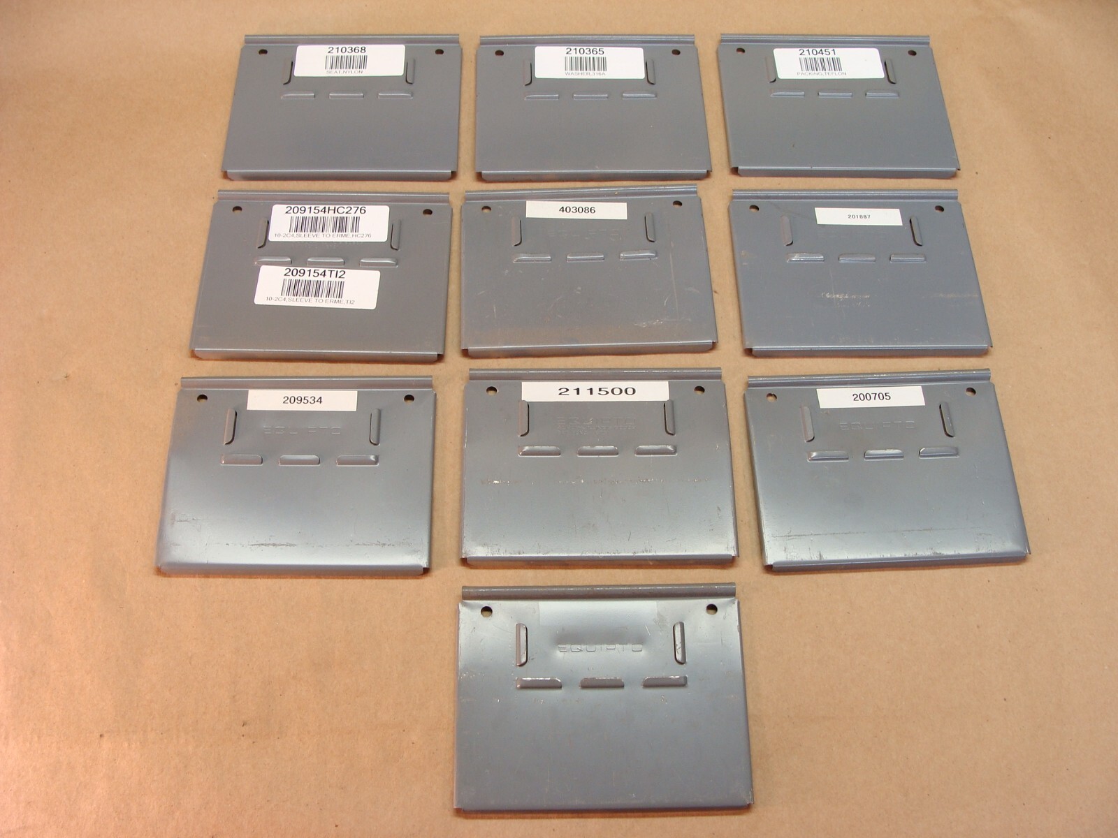 lot of 10 genuine EQUIPTO metal industrial drawer dividers 5.4" x 4.3"