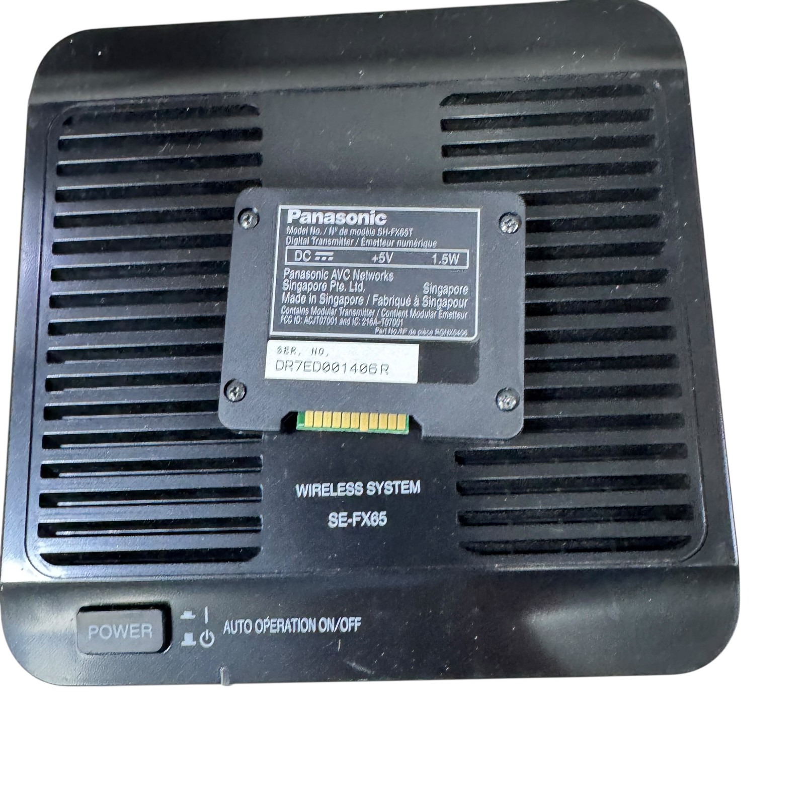 Panasonic SH-FX65T Digital Transmitter SE-FX65 Wireless System Base Unit AC 120V