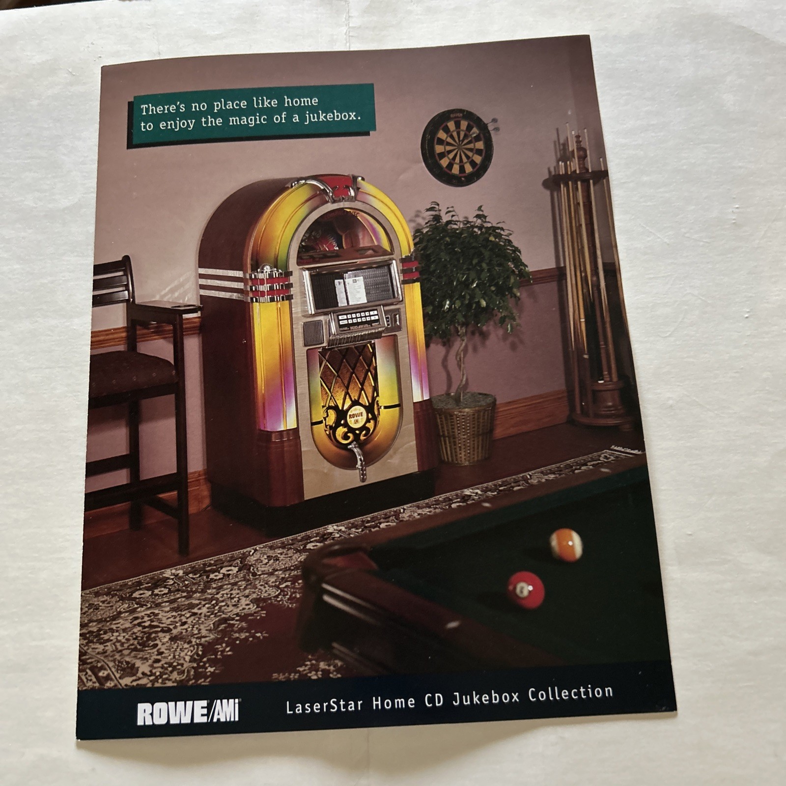 Original  Jukebox Ami-Rowe Laserstar Cd Home Collection Nostalgia Berkeley FLYER