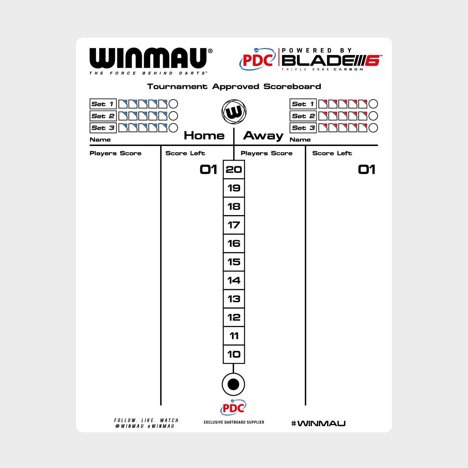 Dry Wipe Darts Scoreboard