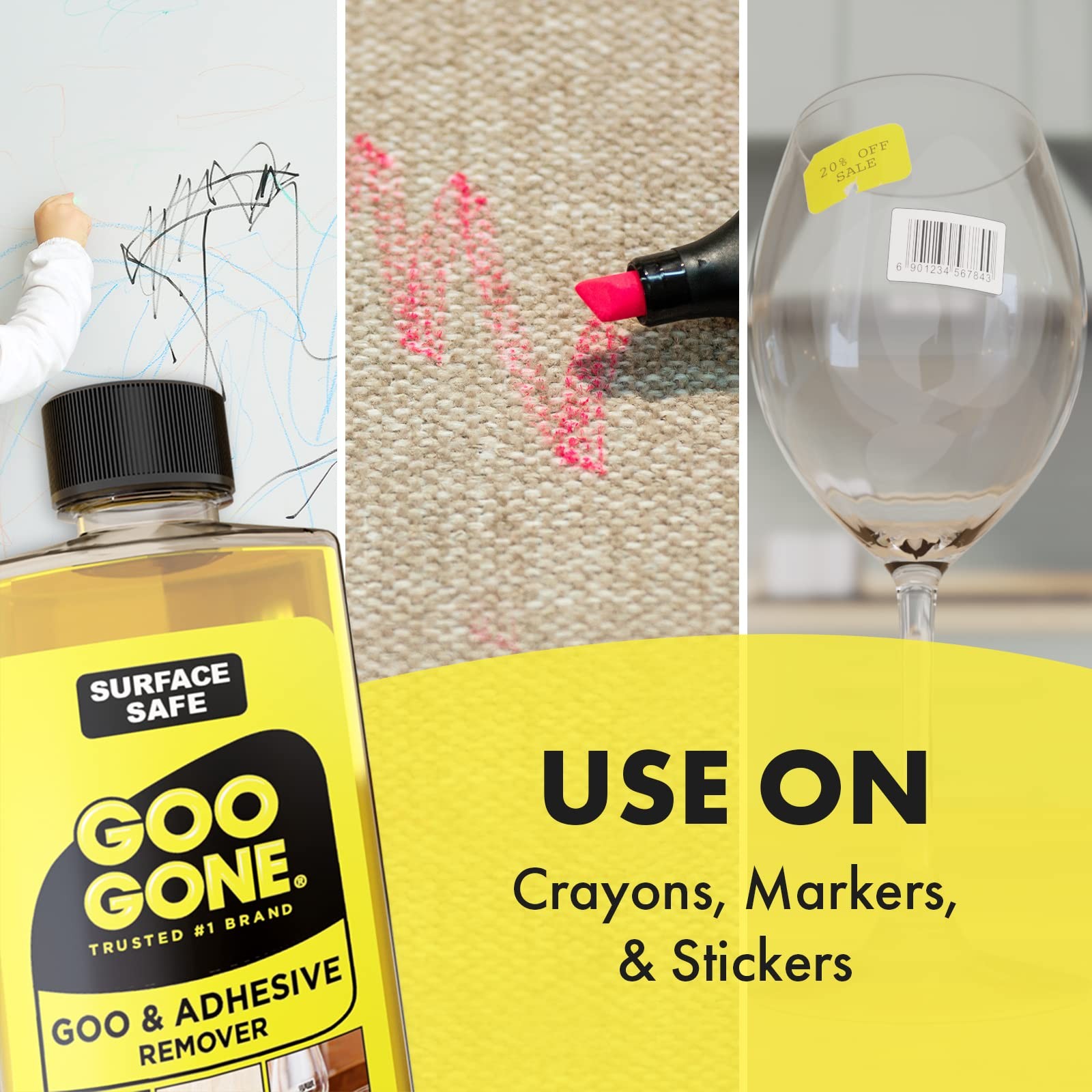 Goo Gone Original Liquid - 8 Ounce - Surface Safe Adhesive Remover Safely