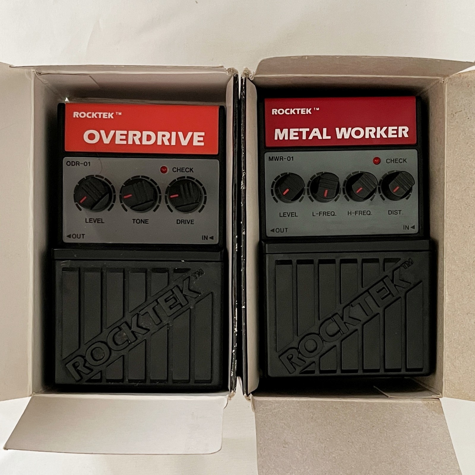 ROCKTEK ODR-01 OVERDRIVE & MWR-01 METAL WORKER W/Box Guitar Pedal From Japan