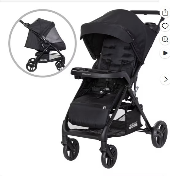 Baby Trend Passport Carriage Stroller with Privacy Net, Ultra Black