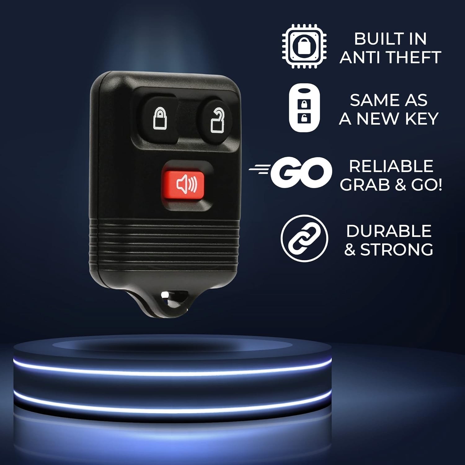 3-Button Replacement Key Fob Keyless Entry Remote, Fits F150 Color: 3-BTN x 2