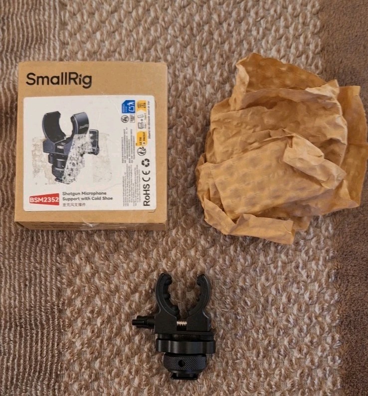 SmallRig BSM2352 Shotgun Microphone Support With Cold Shoe *NEW*SEE DESCRIPTION