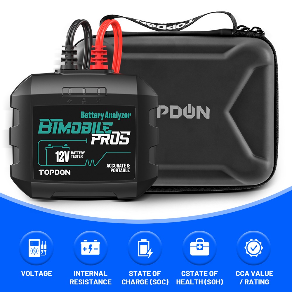 TOPDON BTMobile ProS 12V Car Battery Tester Bluetooth Cranking Charging Analyzer