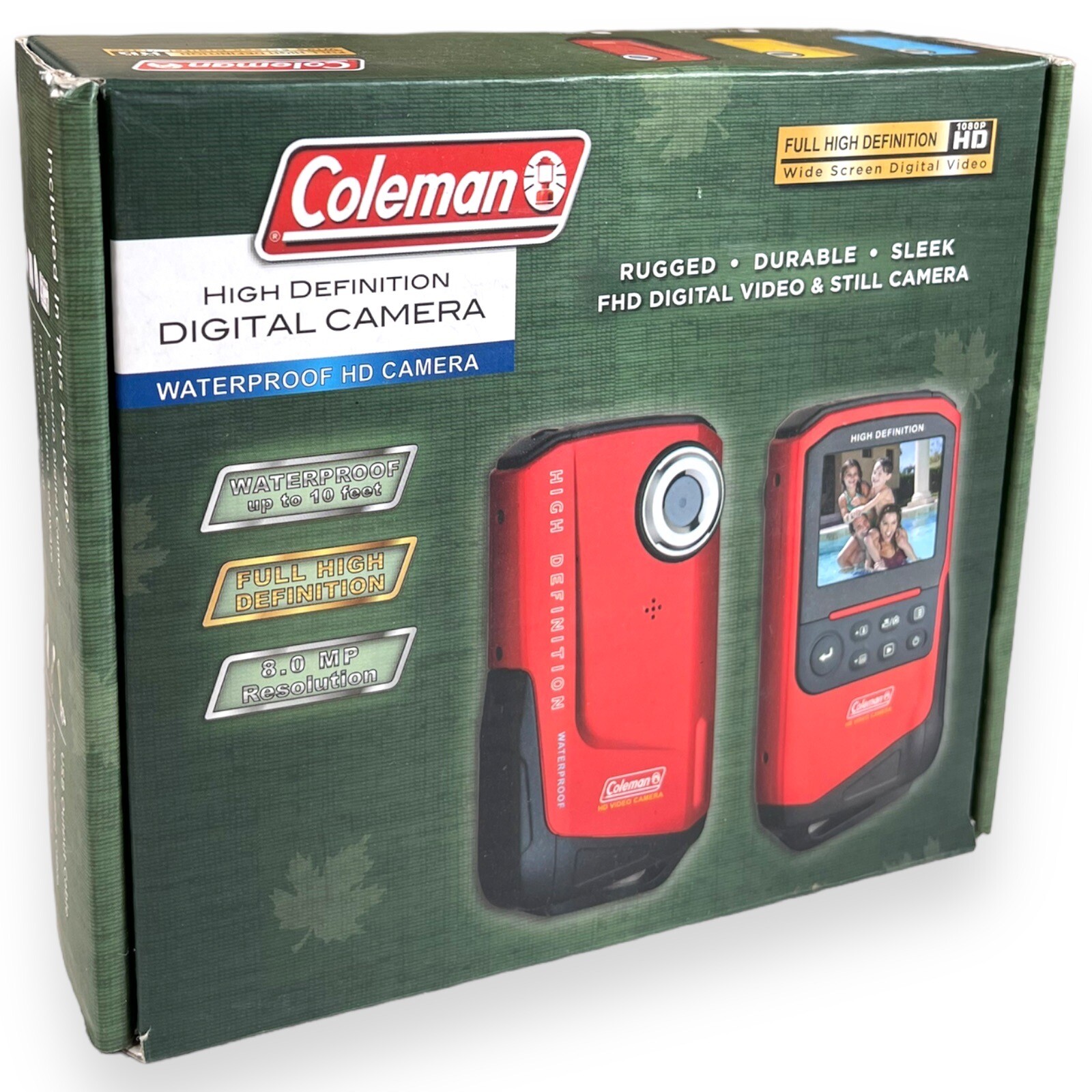 Coleman 1080P HD Digital Camera Widescreen Waterproof 8.0p MP Resolution Blue