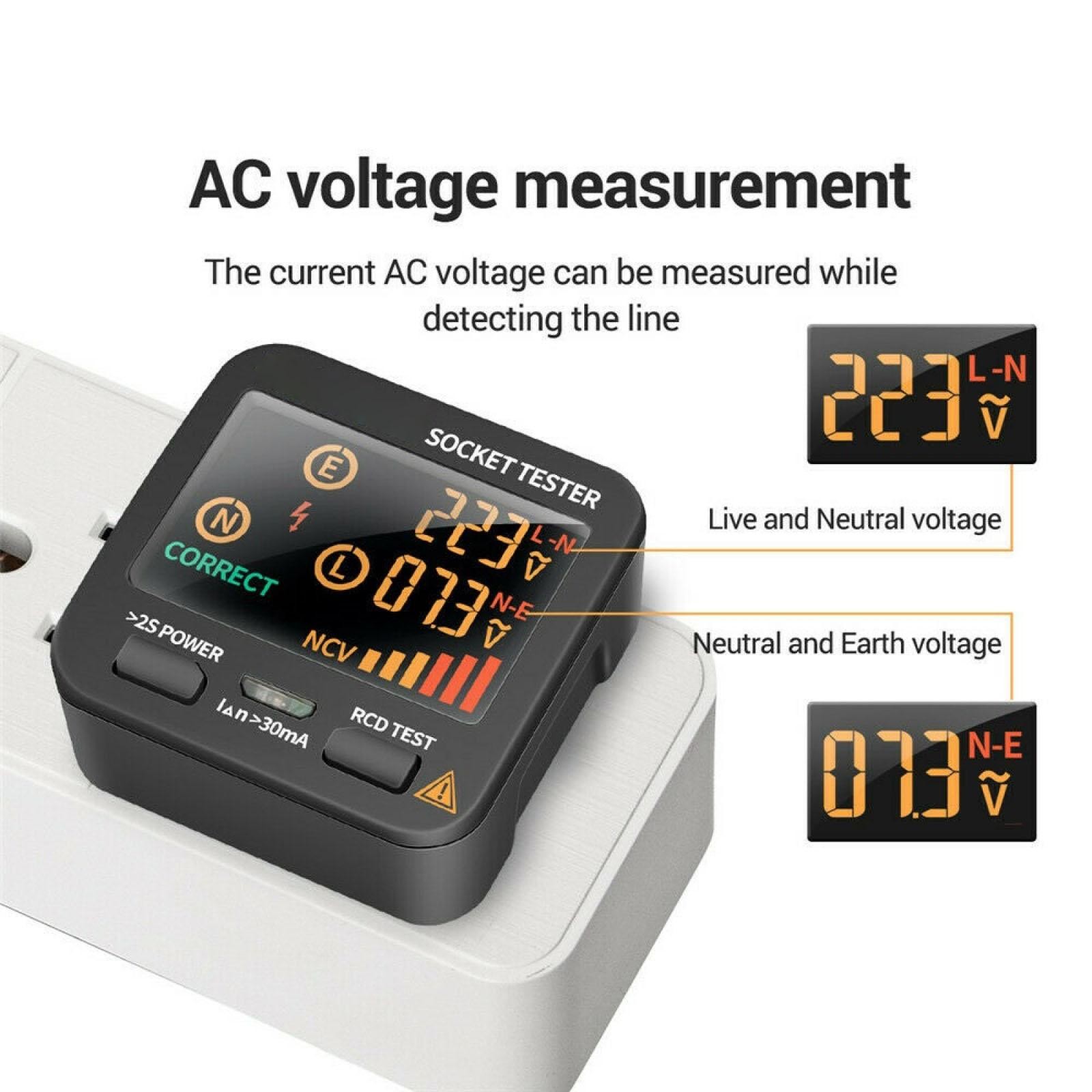 Black US Plug AC11 Socket Tester Digital Display Voltage Checker Detector Tool