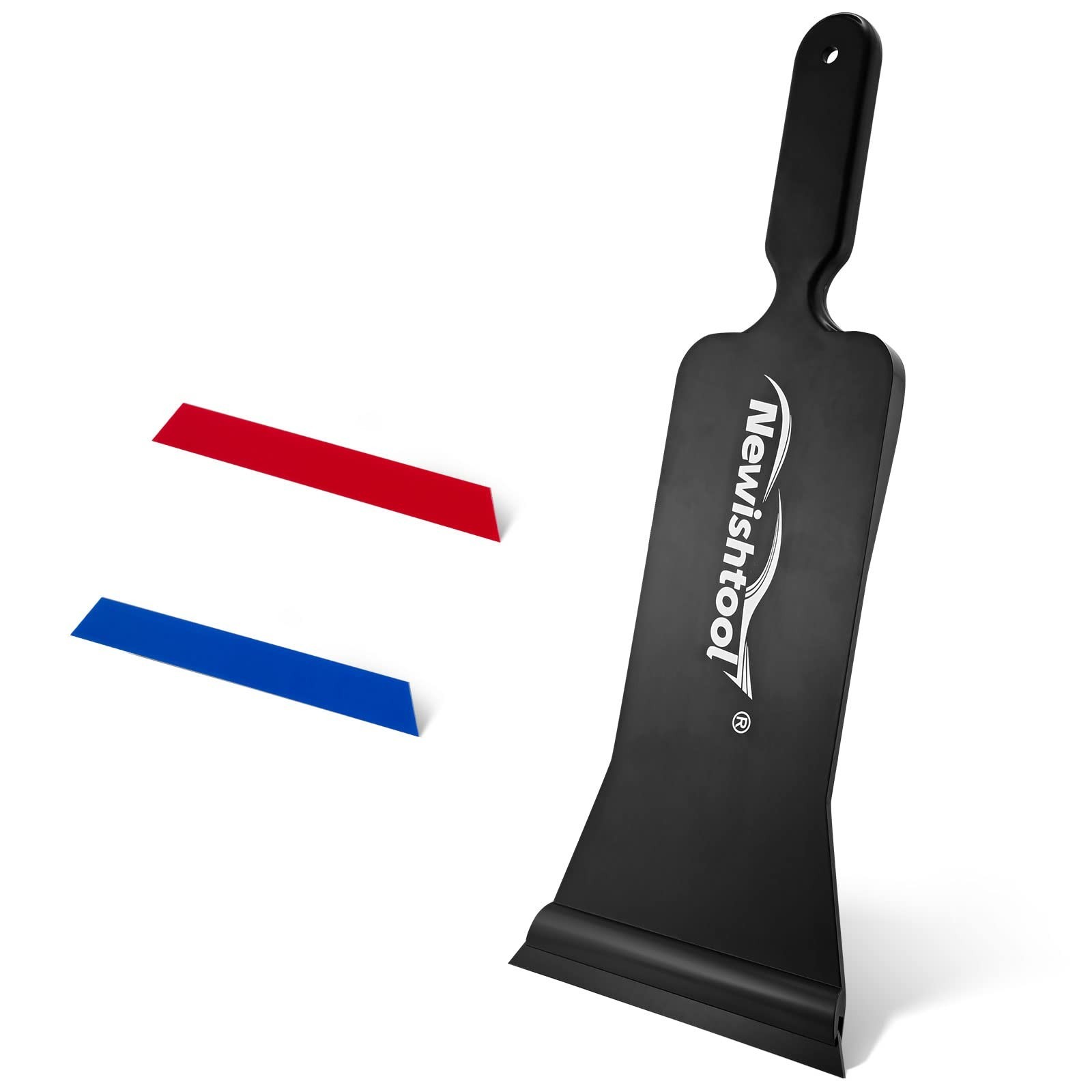 Window Tint Application Tools - Long Handle Squeegee & 2 Rubber Refills, Blue/Wh